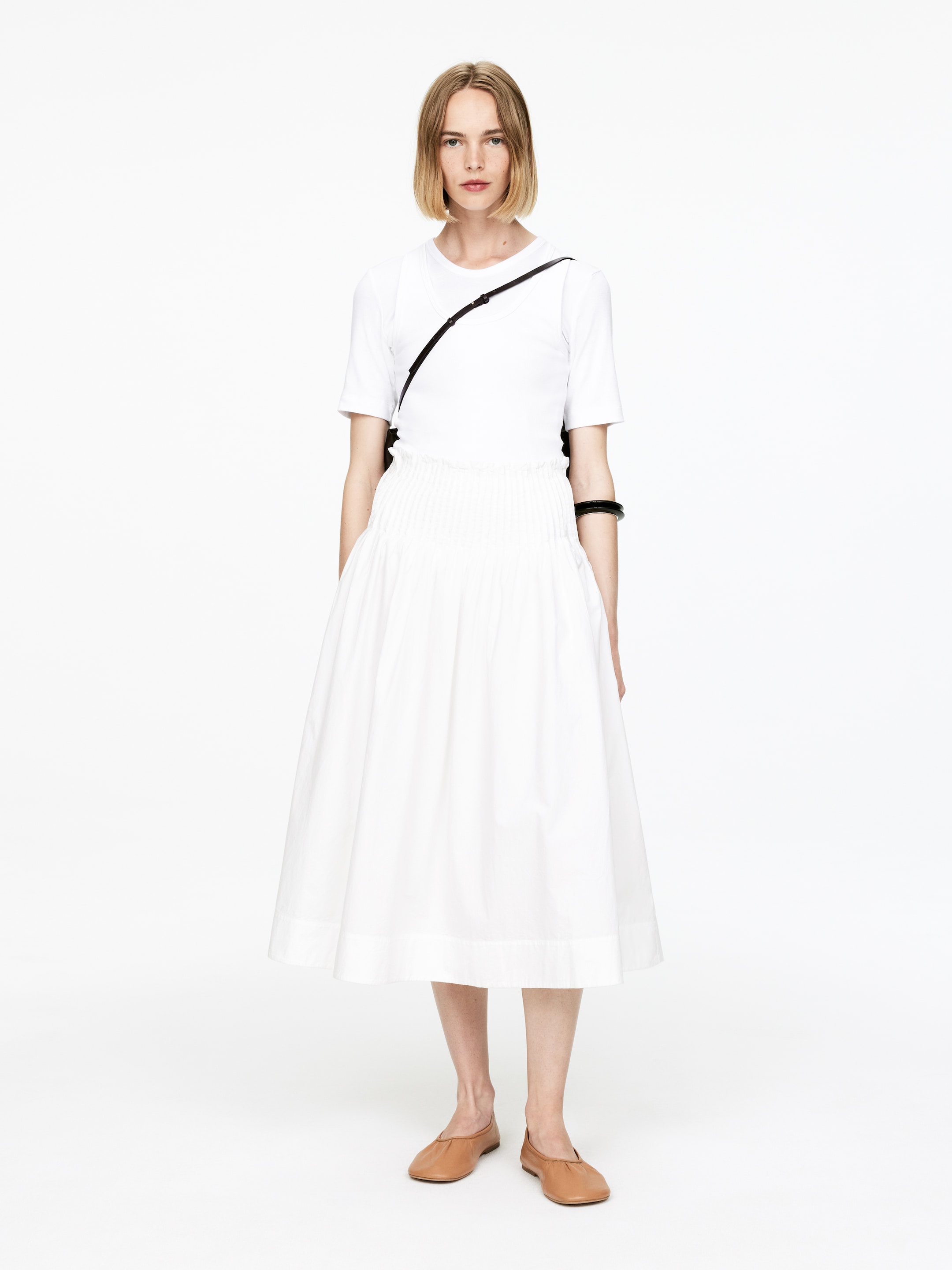 Vis større bilde: Pintuck bomullsskjørt - Hvit - DAME | H&M NO 1