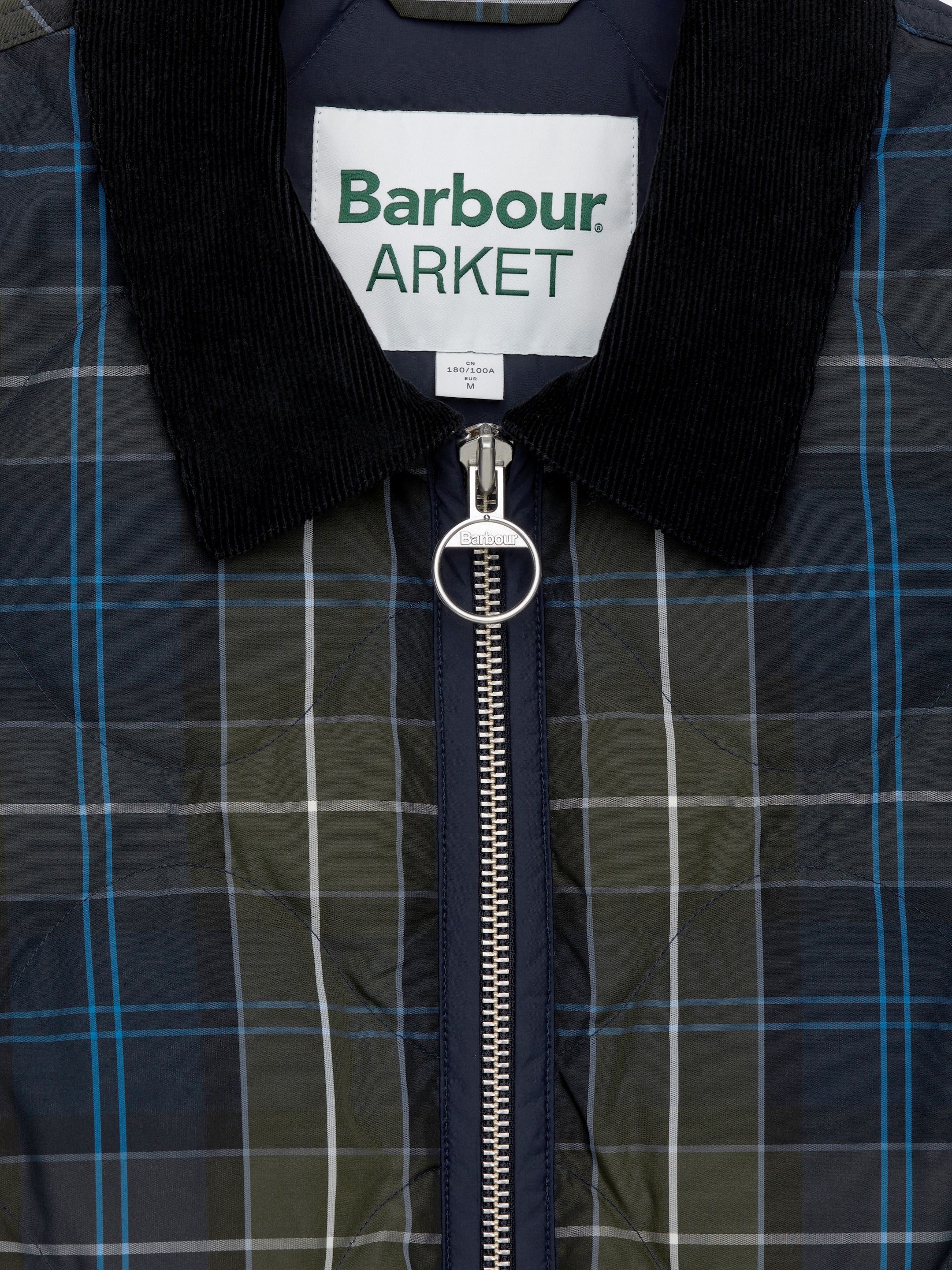 ARKET and Barbour Quilted Jacket - Dark Green/Checkered - Regular fit - Men - StillMedia/DescriptiveDetail - 4