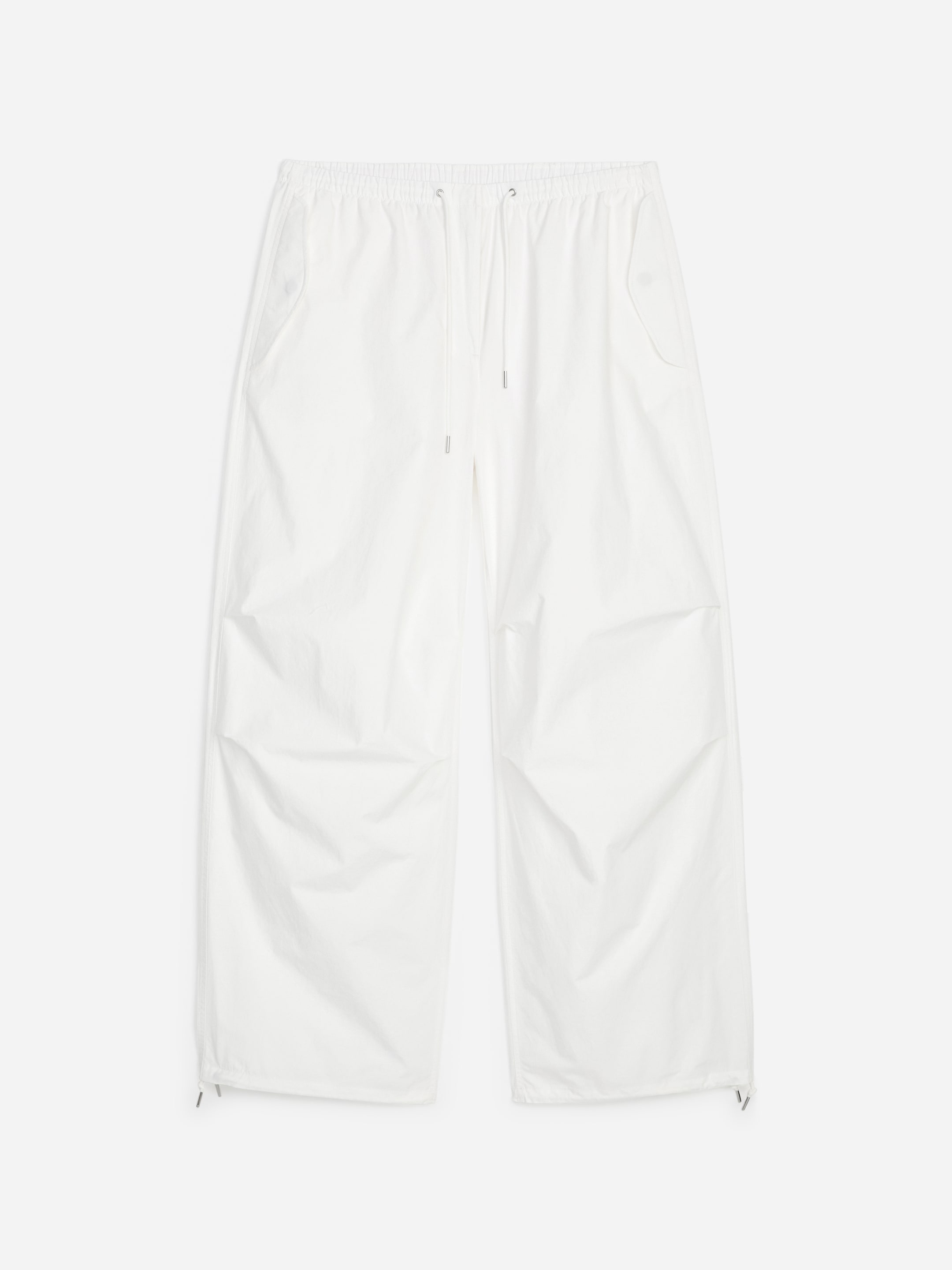 Cotton Pleat-Knee Trousers - White - Relaxed fit - Women - StillMedia/DescriptiveStillLife - 1