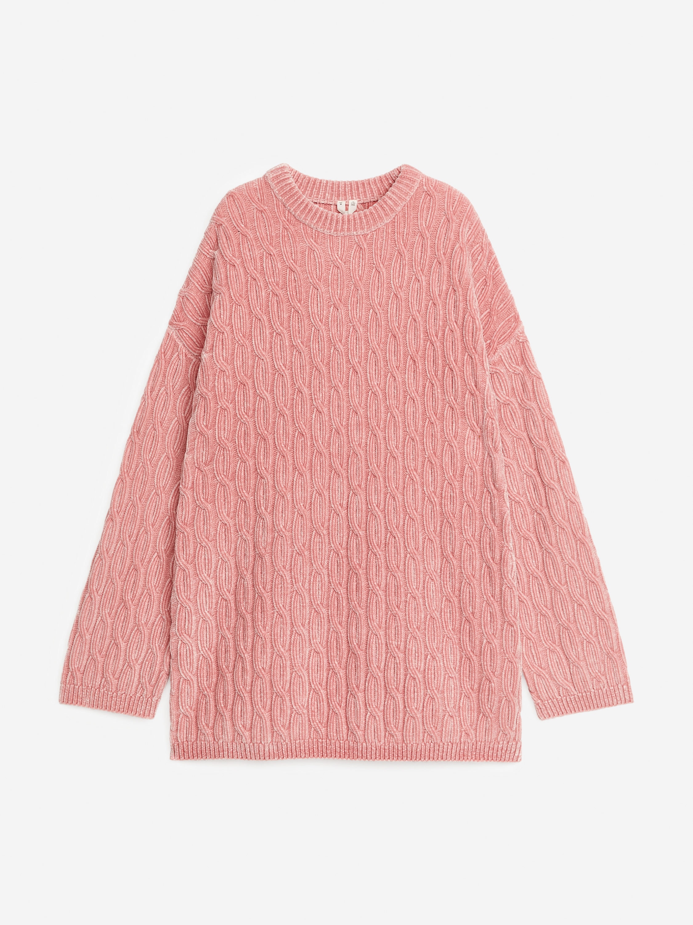 Cable-Knit Chenille Jumper-#D1B3B3-6036