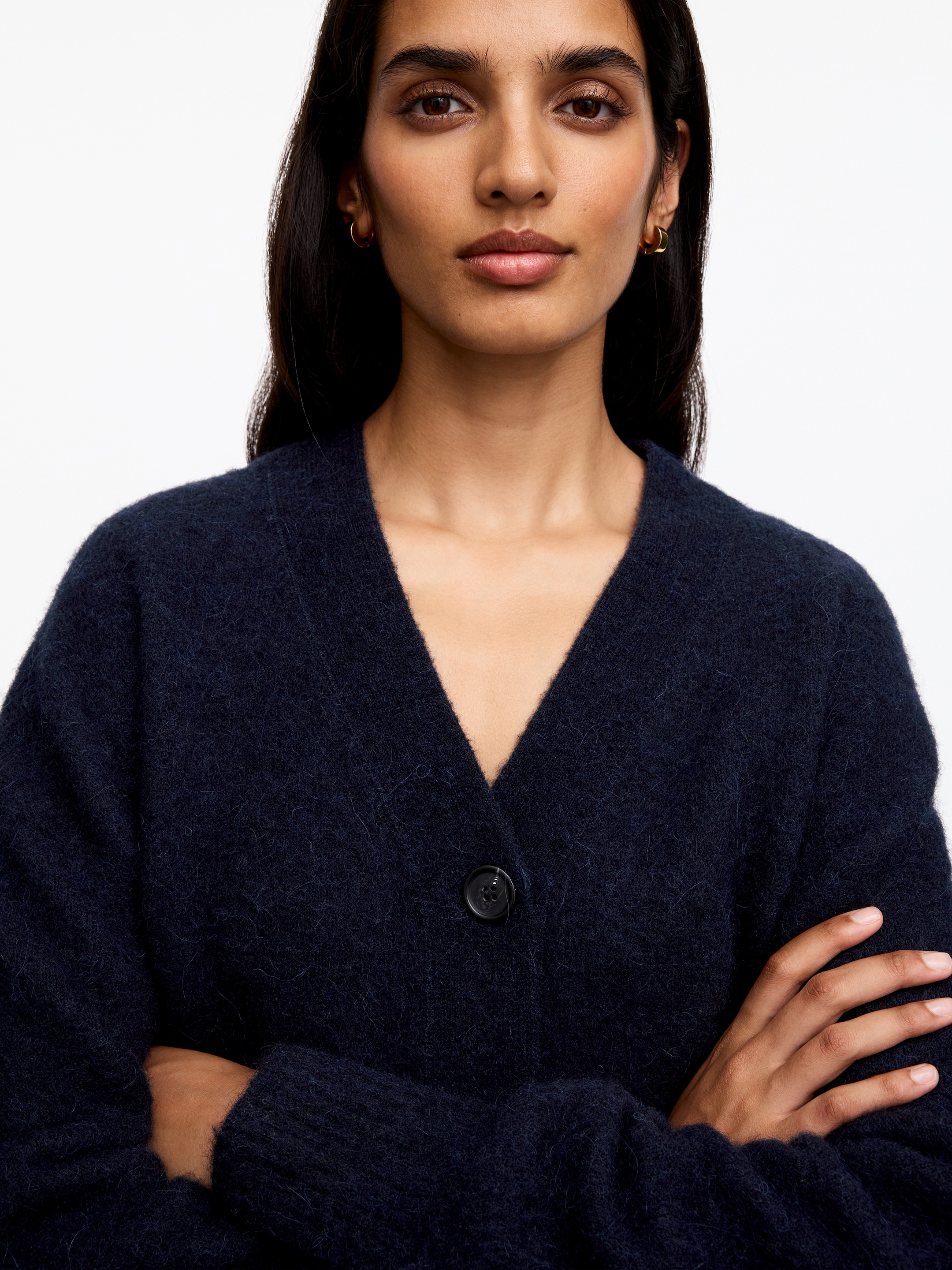 Strickjacke aus einer Alpaka-Wollmischung - Dunkelblau - Loose Fit - women - StillMedia/Lookbook - 5