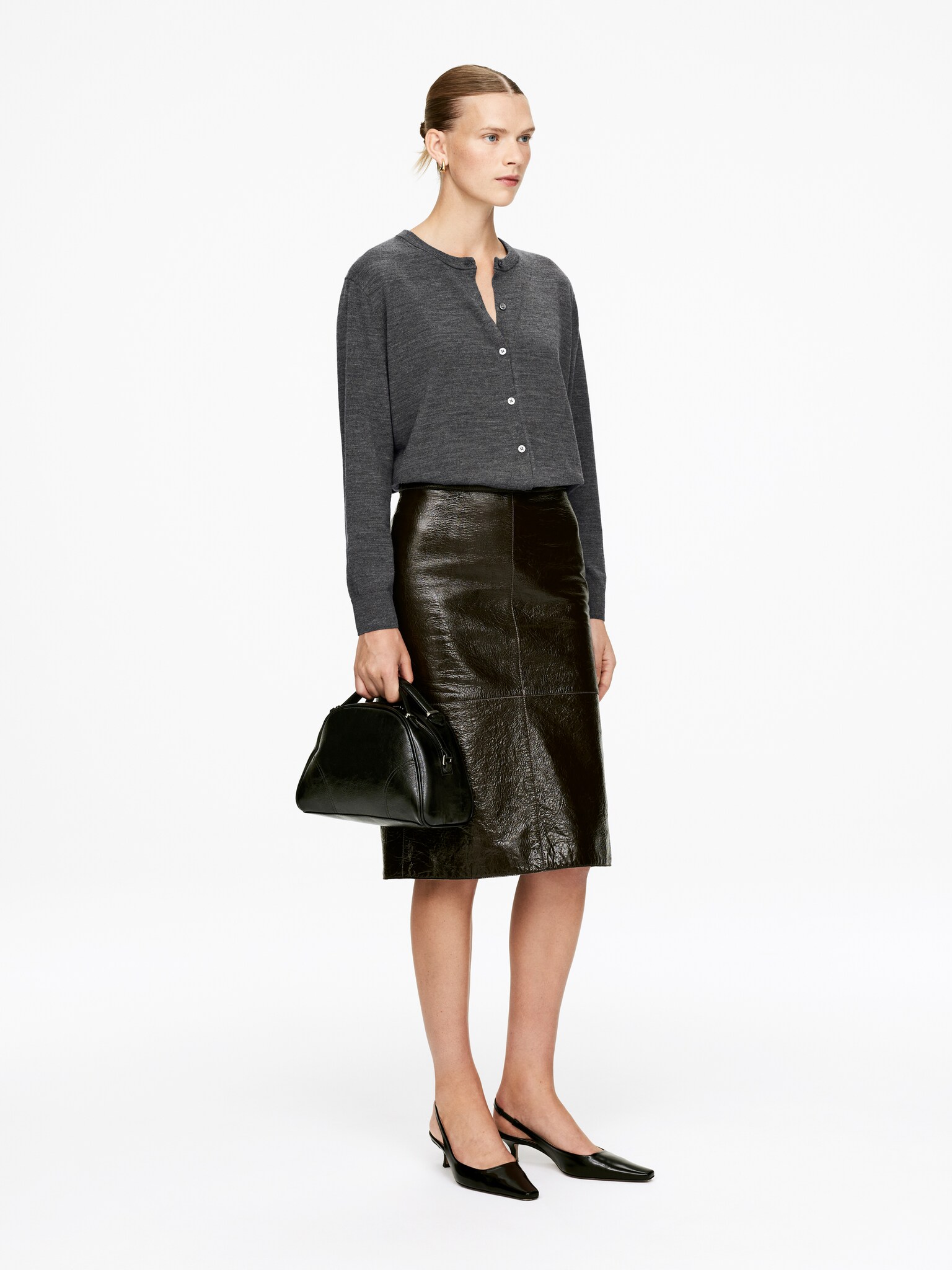 Merino Wool Cardigan - Grey - 4