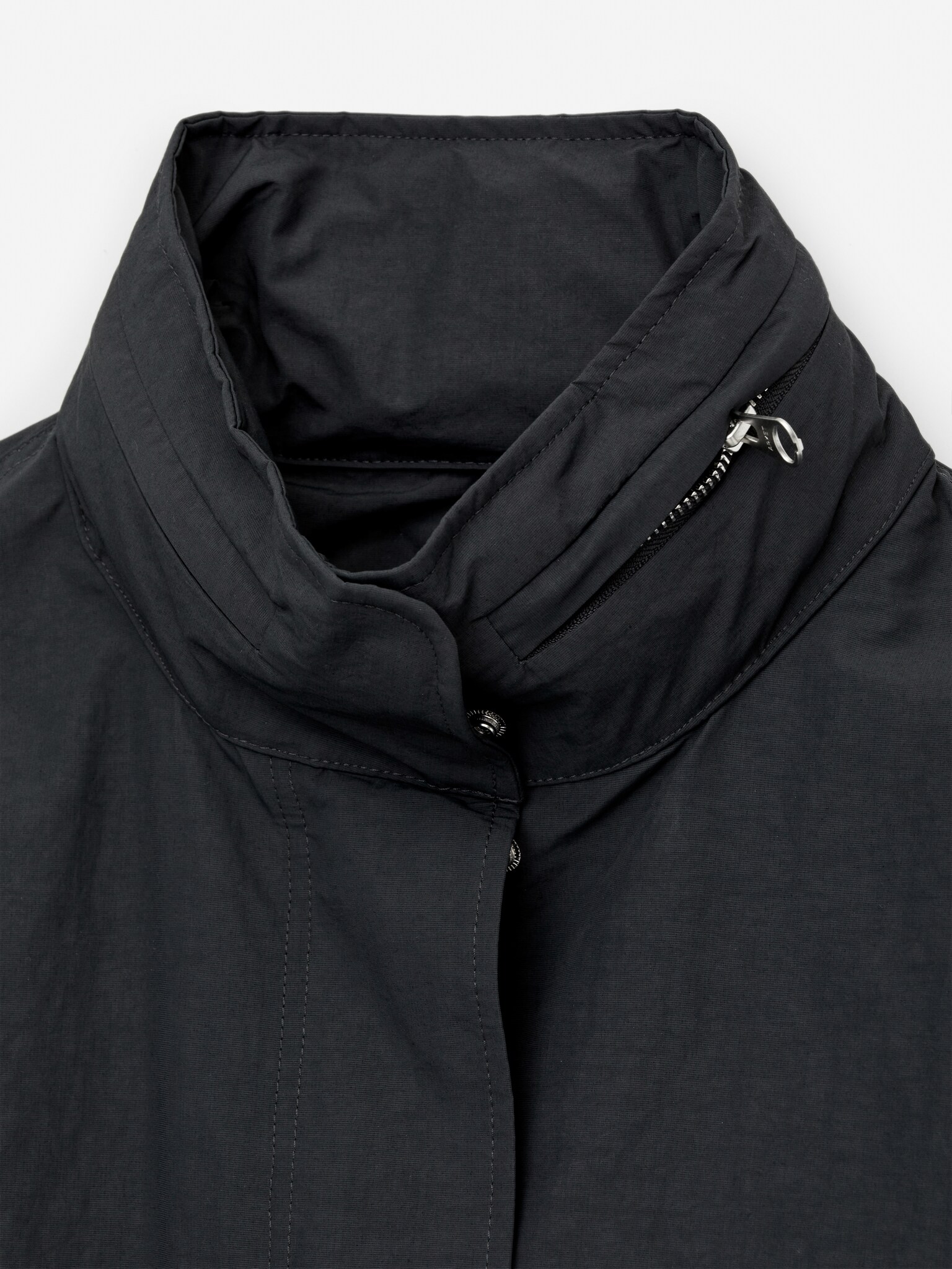 Fiskehaleparka i nylon - Mørkegrå - 2