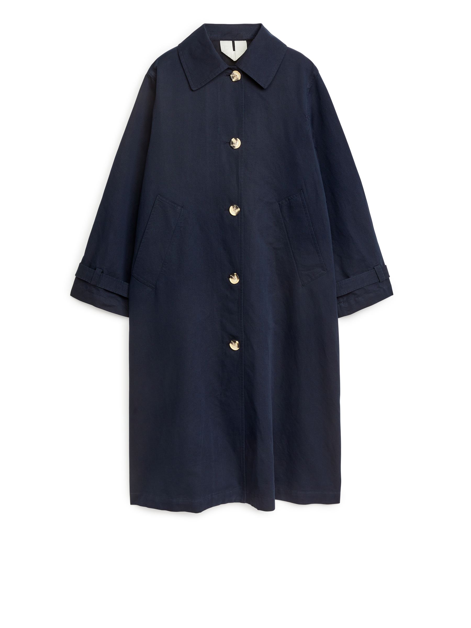 Cotton Linen Coat - Dark Blue - Loose fit - Women - StillMedia/DescriptiveStillLife - 1