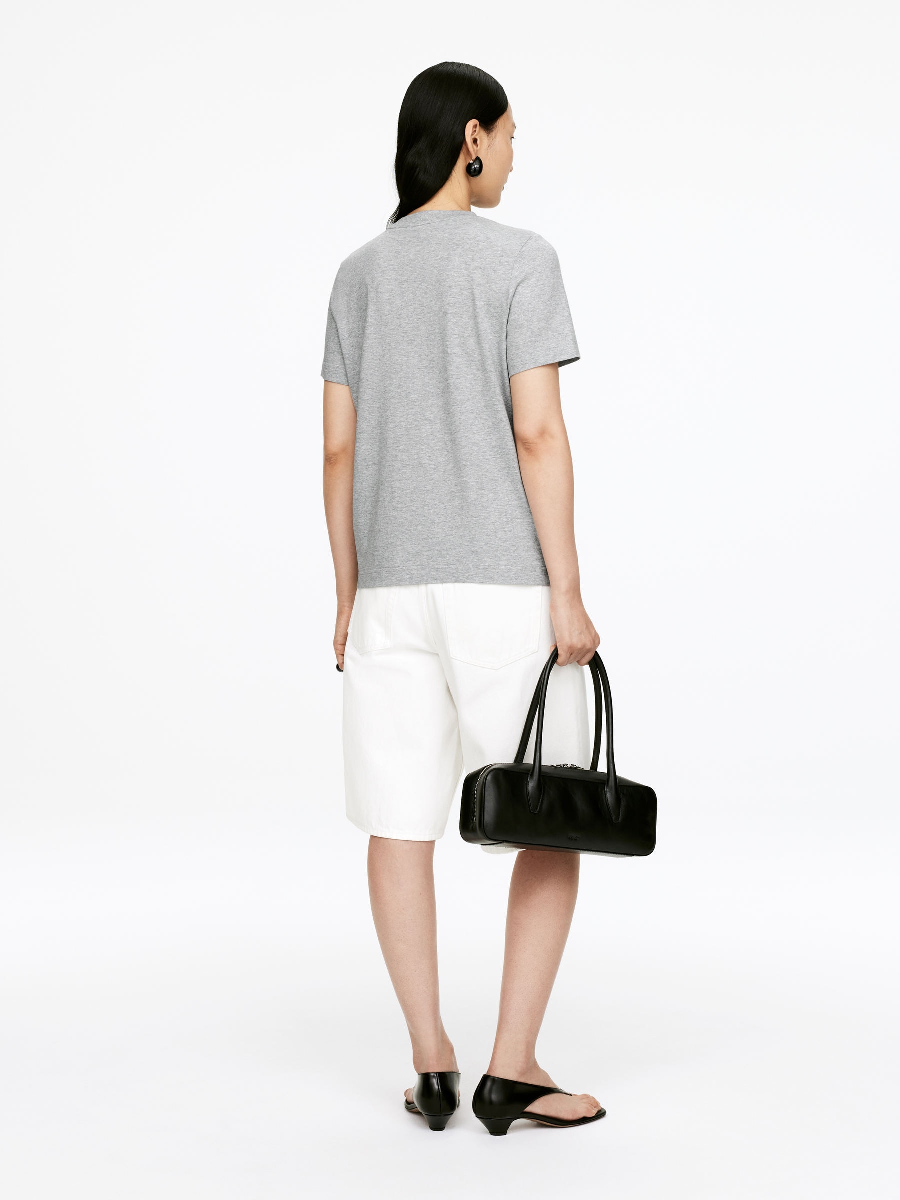 LILY Charakteristisches T-Shirt - Graumeliert - Regular Fit - Damen - StillMedia/Lookbook - 36