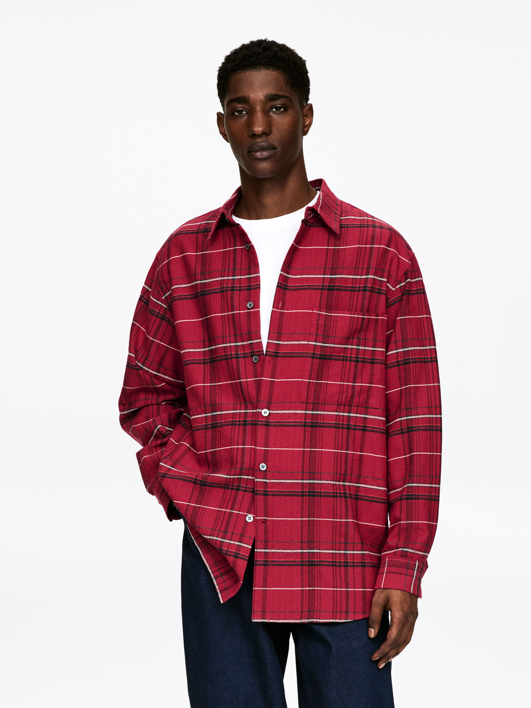 Relaxed Flannel Shirt-#852837-18005