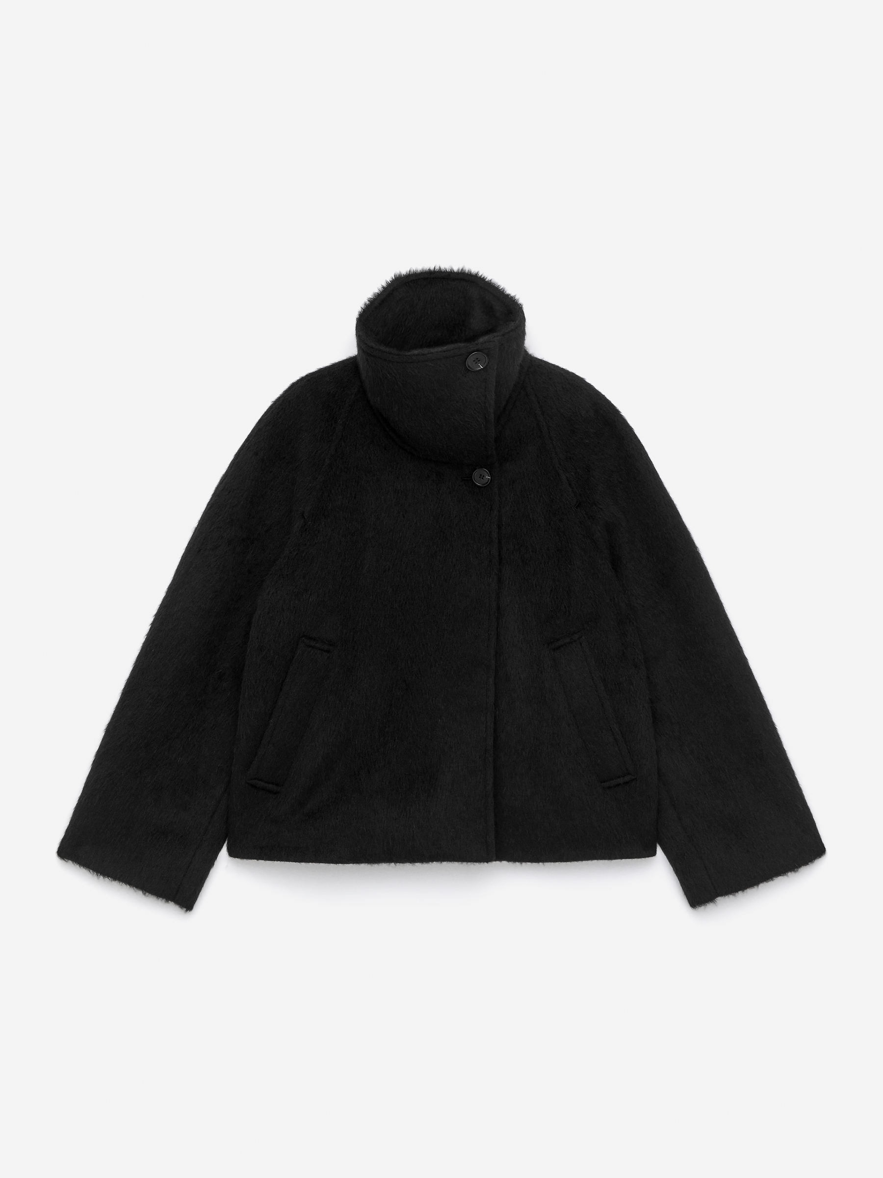 Veste col cheminée en mélange de laine et d'alpaga - Noir - Regular fit - Femme - StillMedia/DescriptiveStillLife - 2