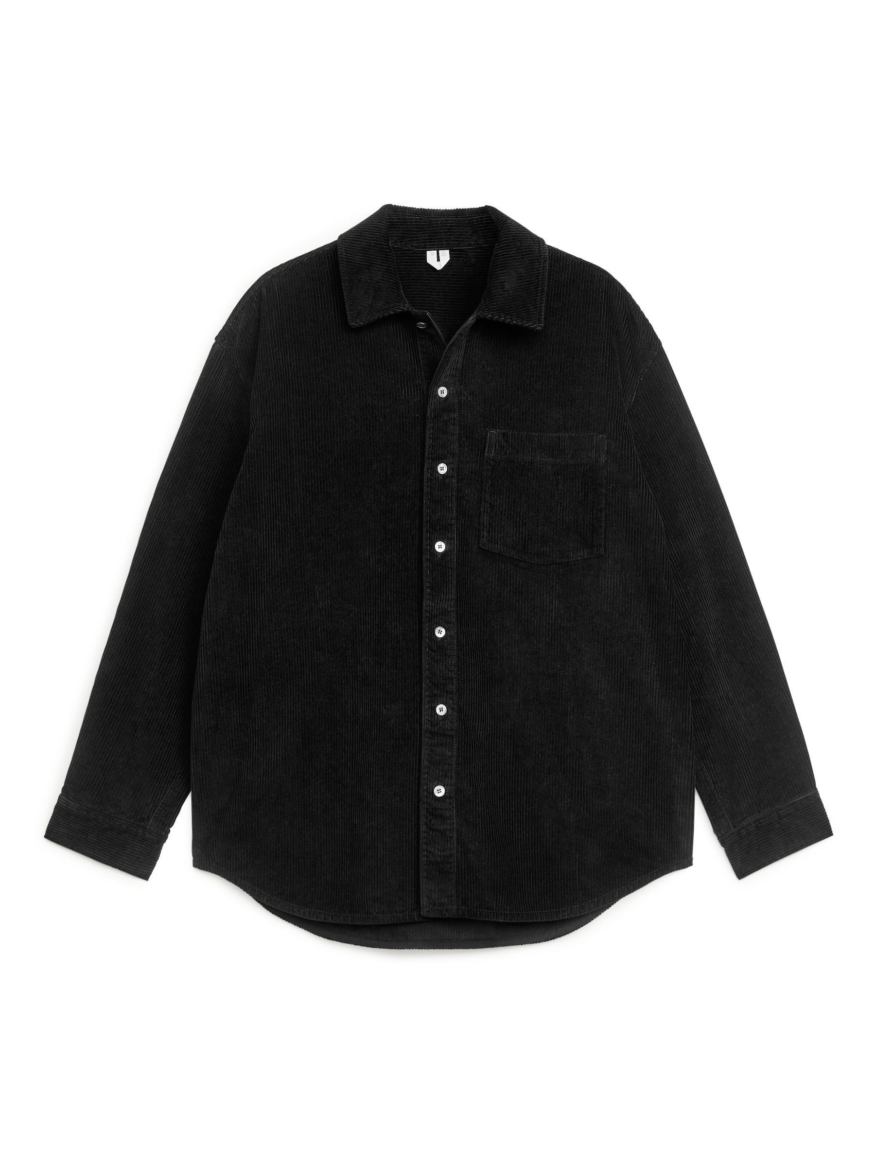 Oversized Corduroy Shirt - Black - Oversized - Men - StillMedia/DescriptiveStillLife - 1