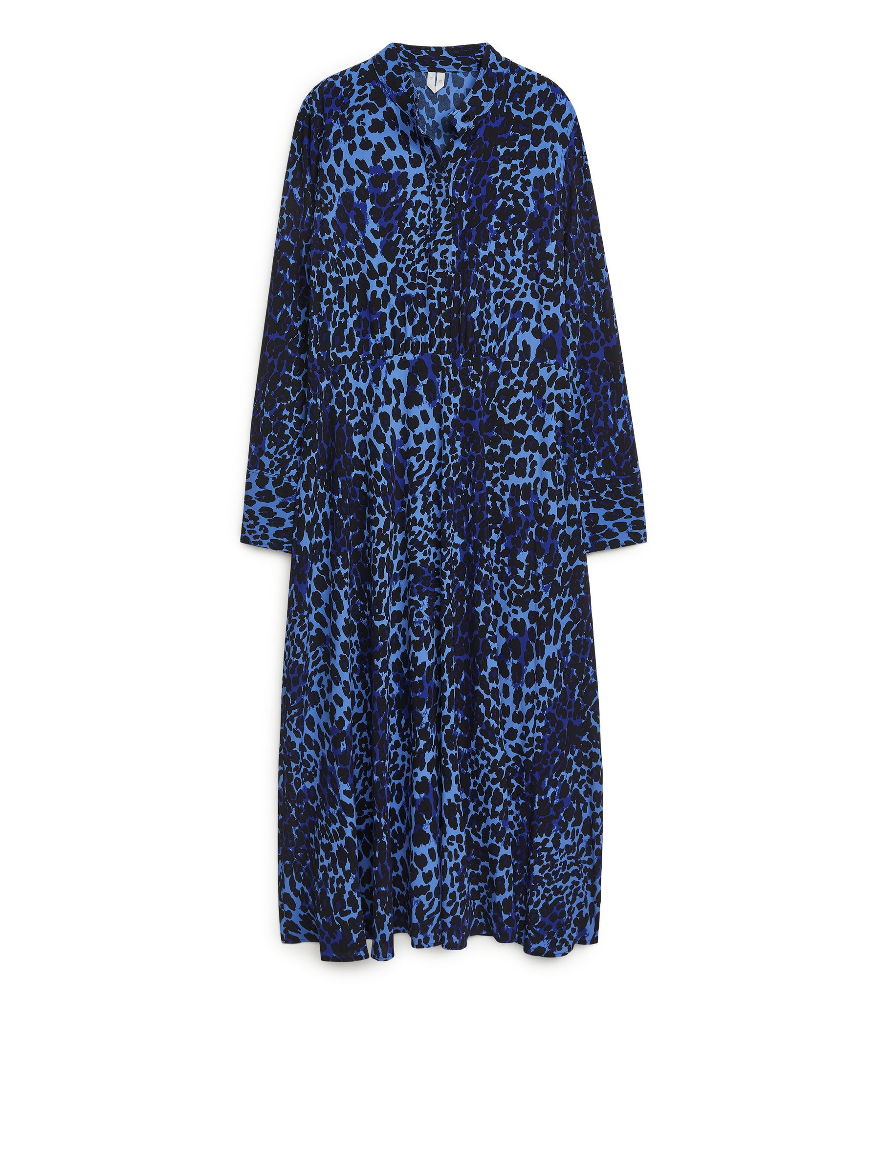 AllOver Printed Dress - Blue/Animal Print - Women - StillMedia/DescriptiveStillLife - 1