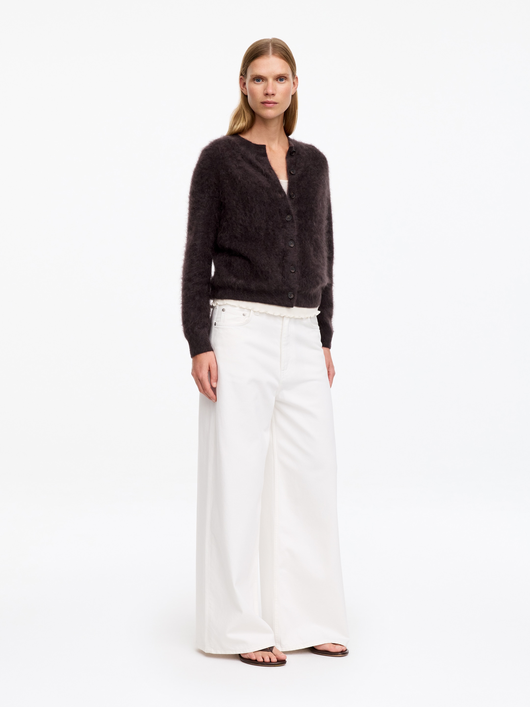 Cardigan in cashmere spazzolato - Marrone - Regular fit - women - StillMedia/Lookbook - 2