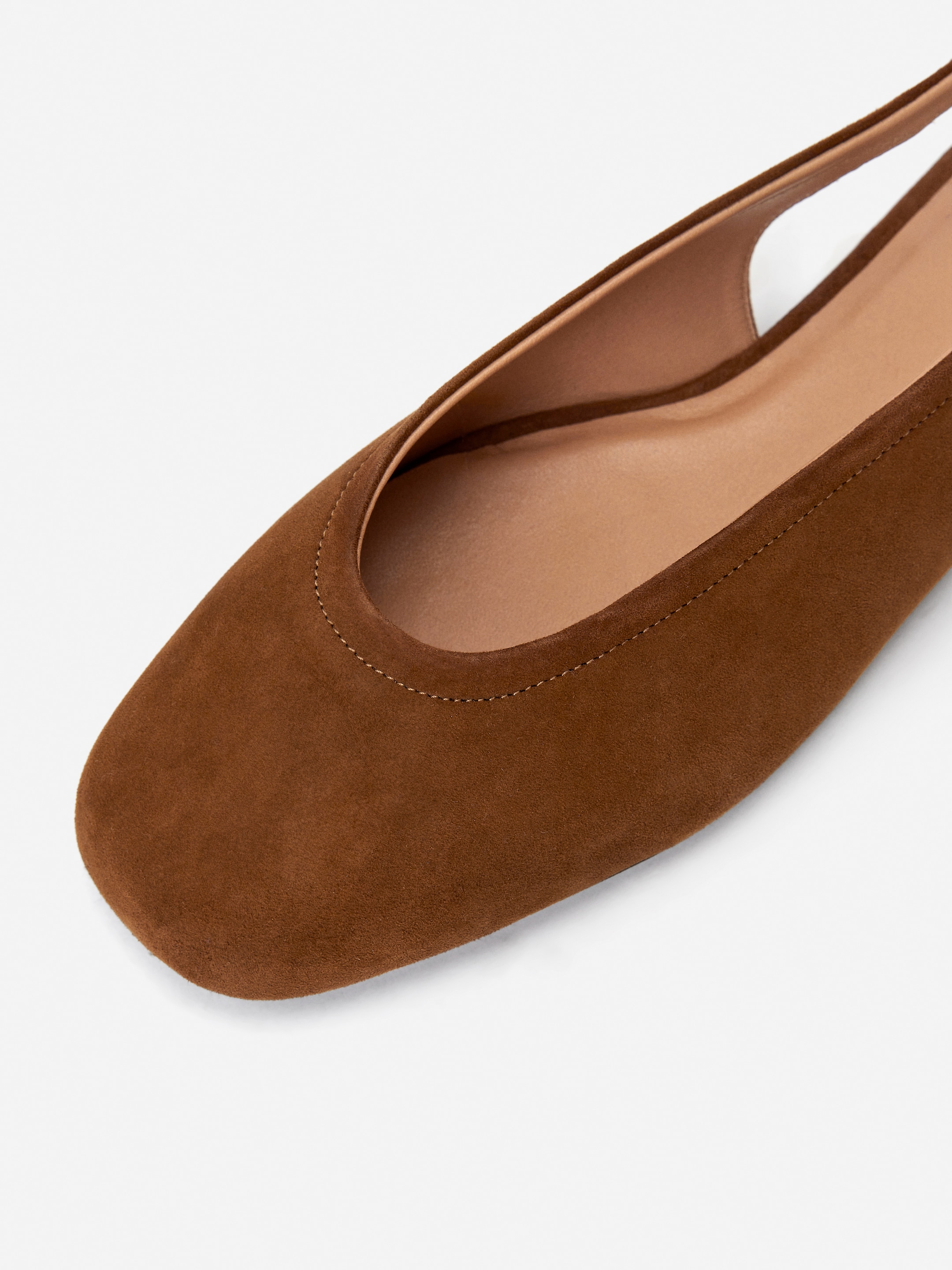 Grotere afbeelding bekijken: Suède ballerina's met slingback - Brown - DAMES | H&M BE 7
