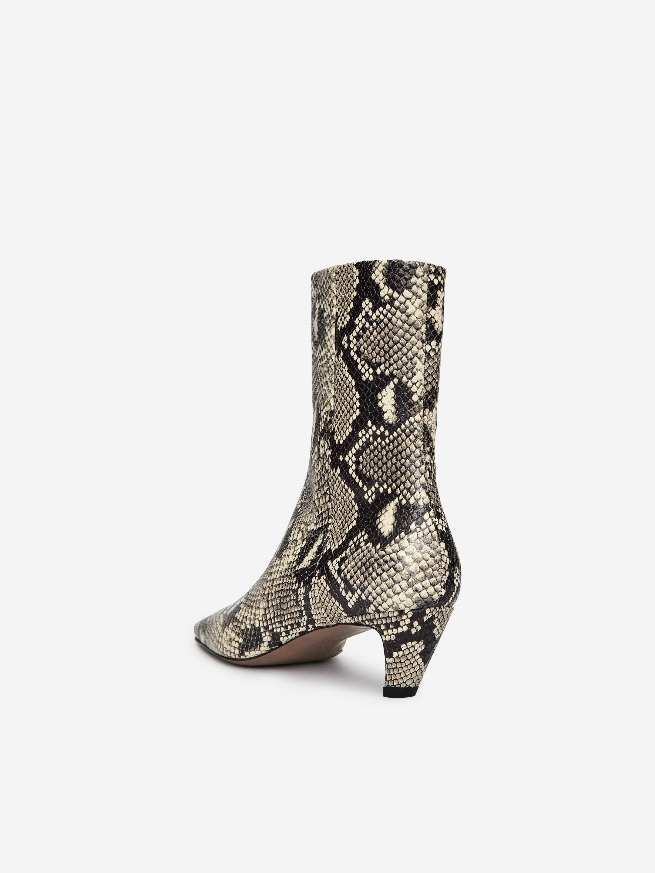 Square-Toe Ankle Boots - Multi Colour/Faux Snake - Women - StillMedia/DescriptiveStillLife - 2