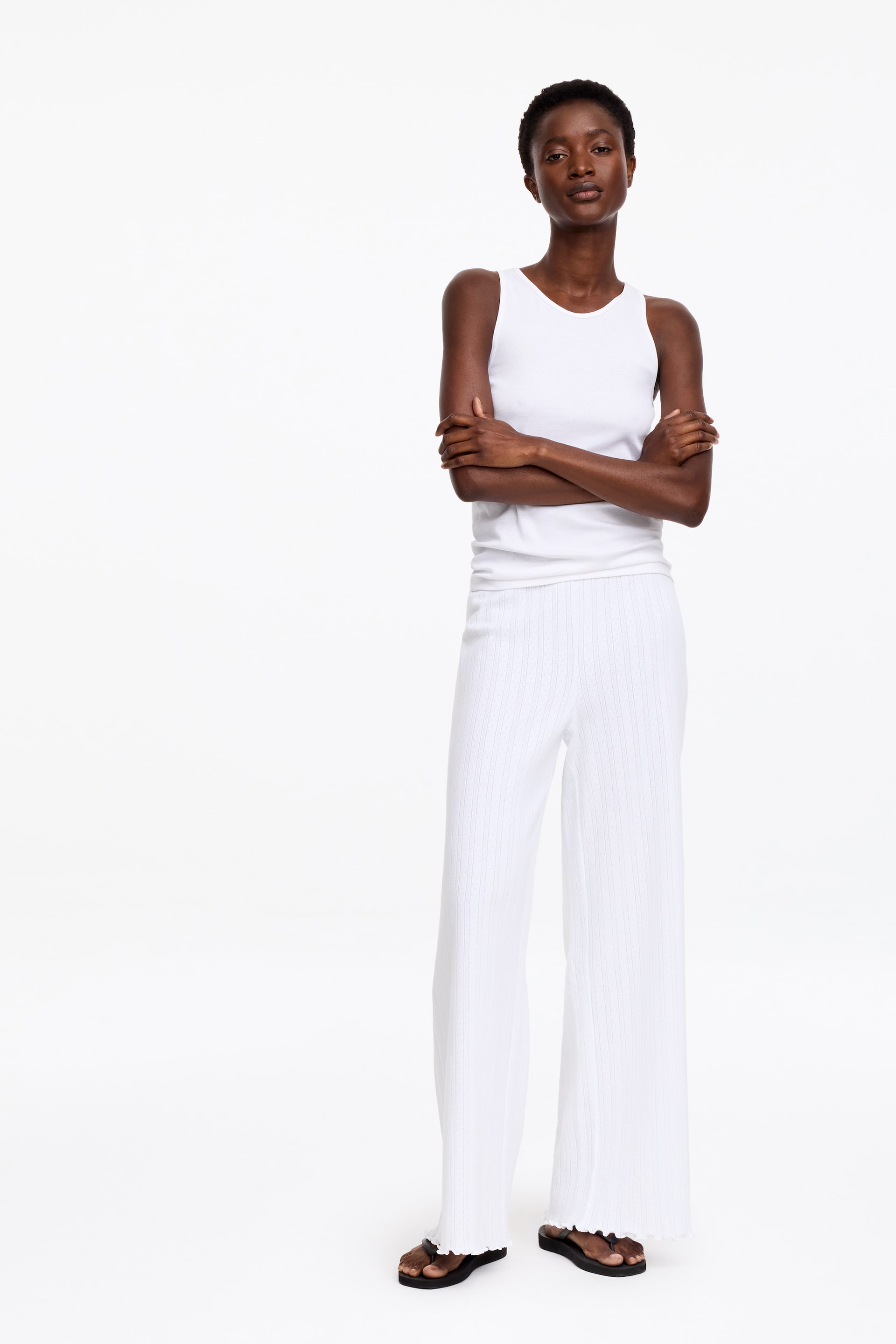 Grösseres Bild ansehen: Pointelle-Strickhose - Weiß - DAMEN | H&M CH 1