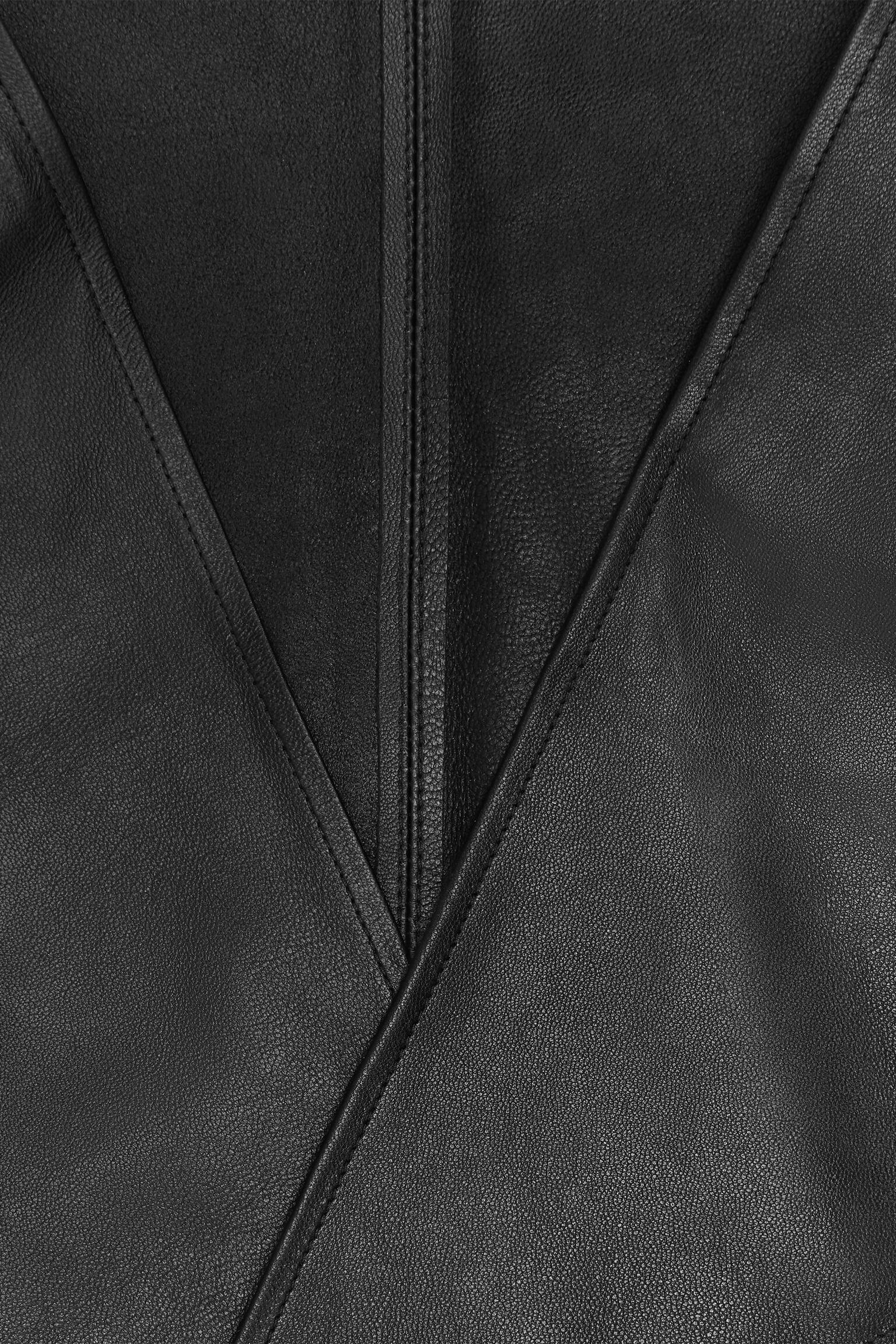 Sciarpa a triangolo in pelle - Nero - 3