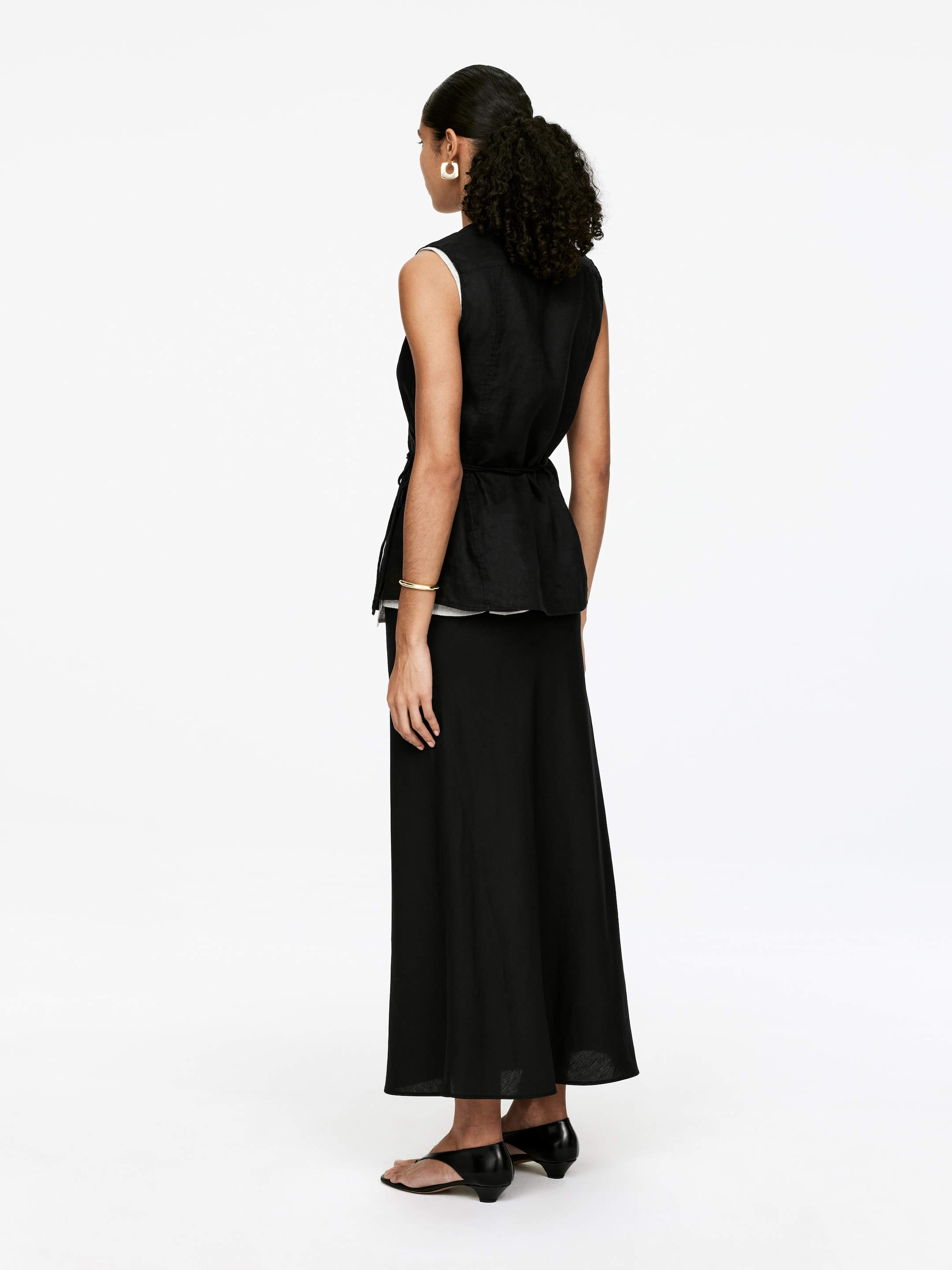 Agrandir l'image: Haut cache-cœur en lin - Noir - FEMME | H&M FR 3