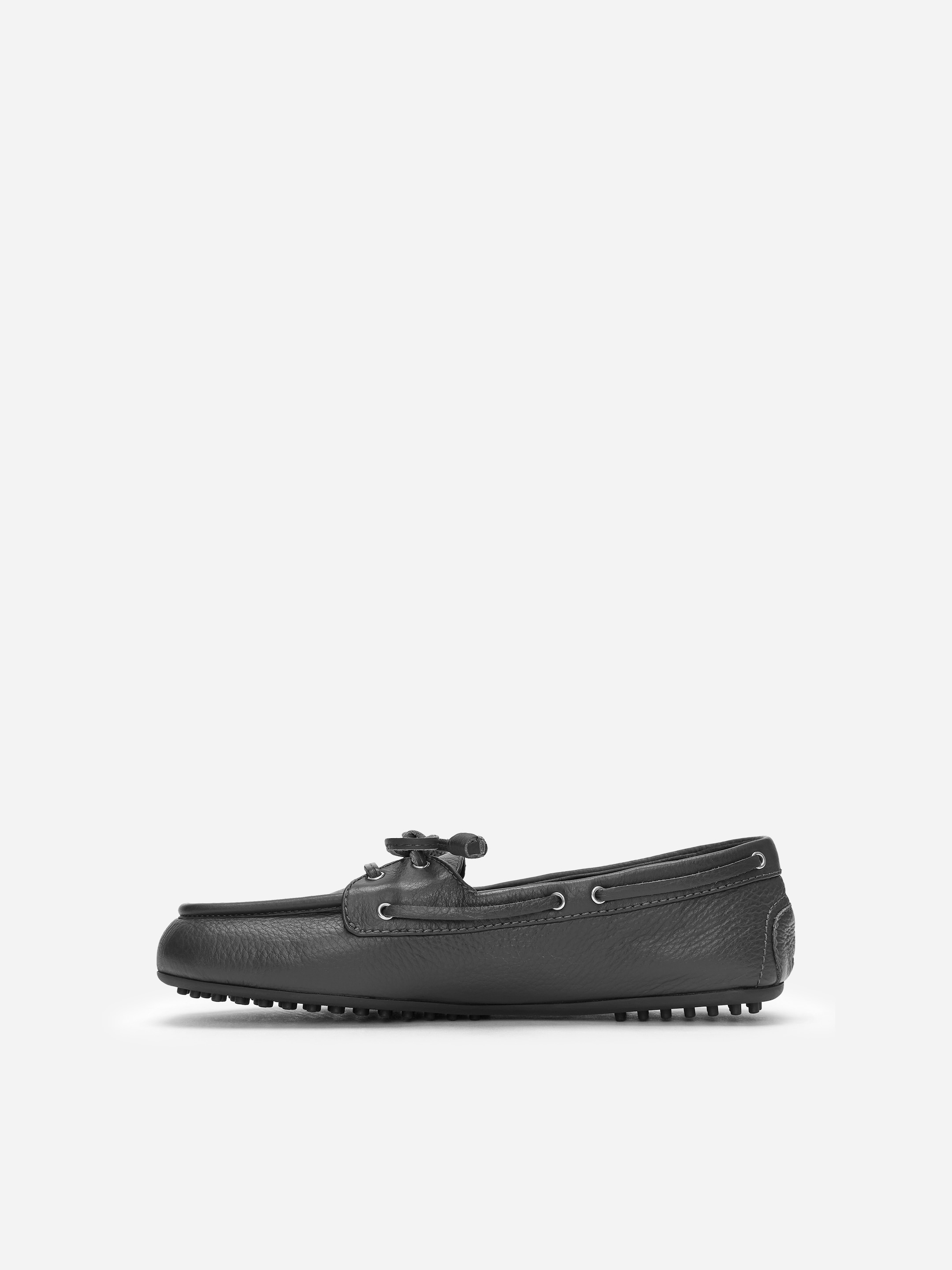 Leather Boat Shoes - Dark Grey - Women - StillMedia/DescriptiveStillLife - 2