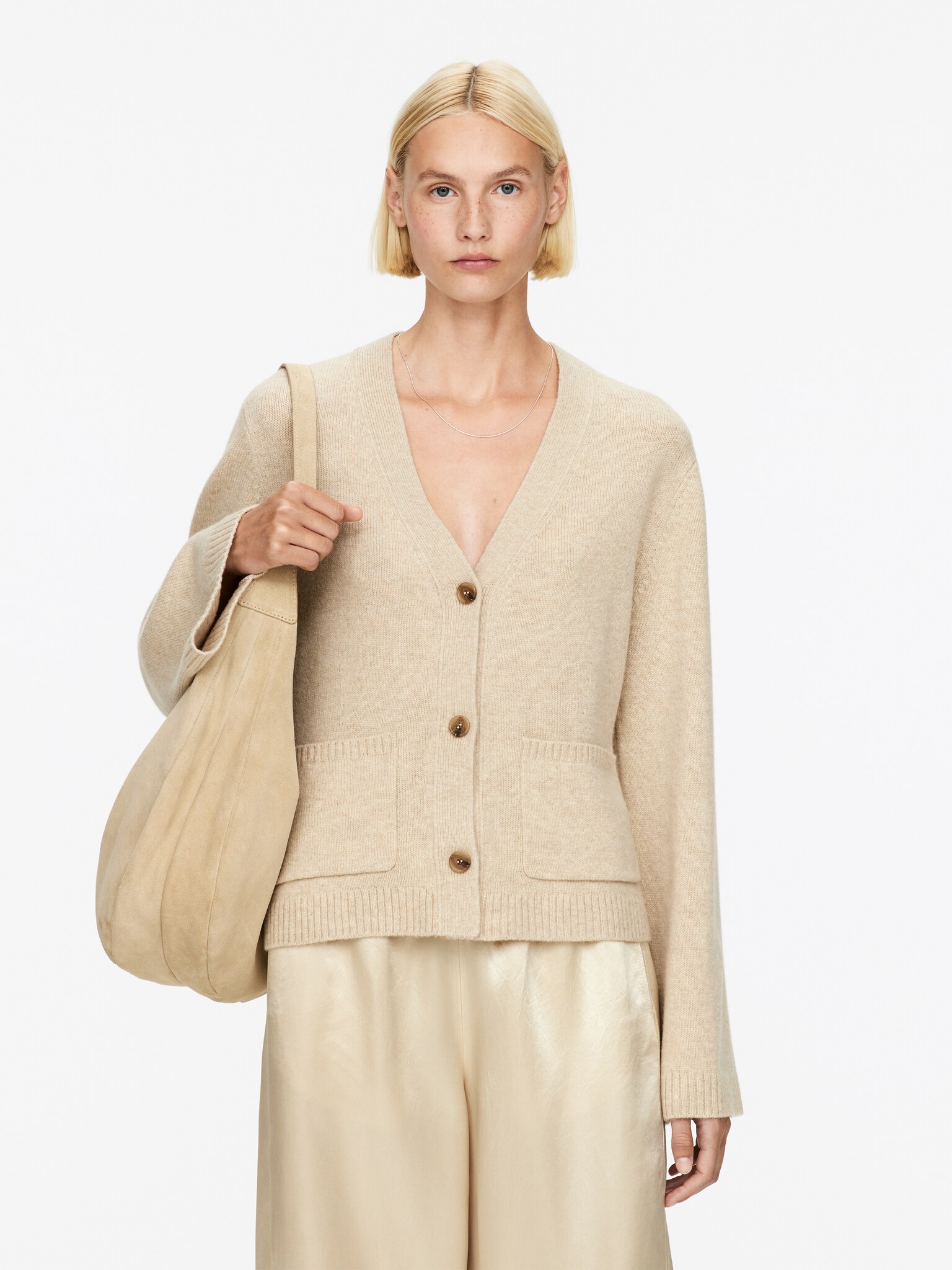 Gilet en laine - Beige/Gris foncé - 1