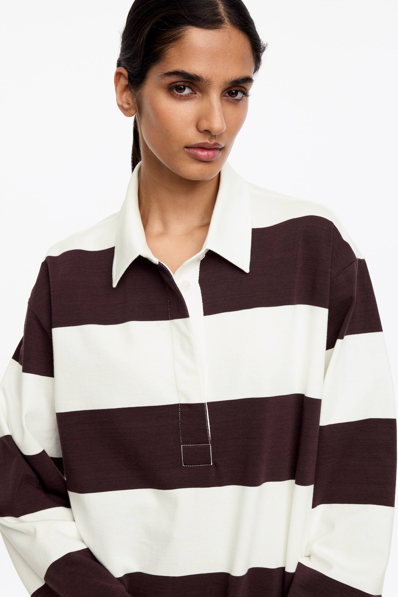 Katoenen poloshirt - Bruin/wit/Rood/blauw - 5