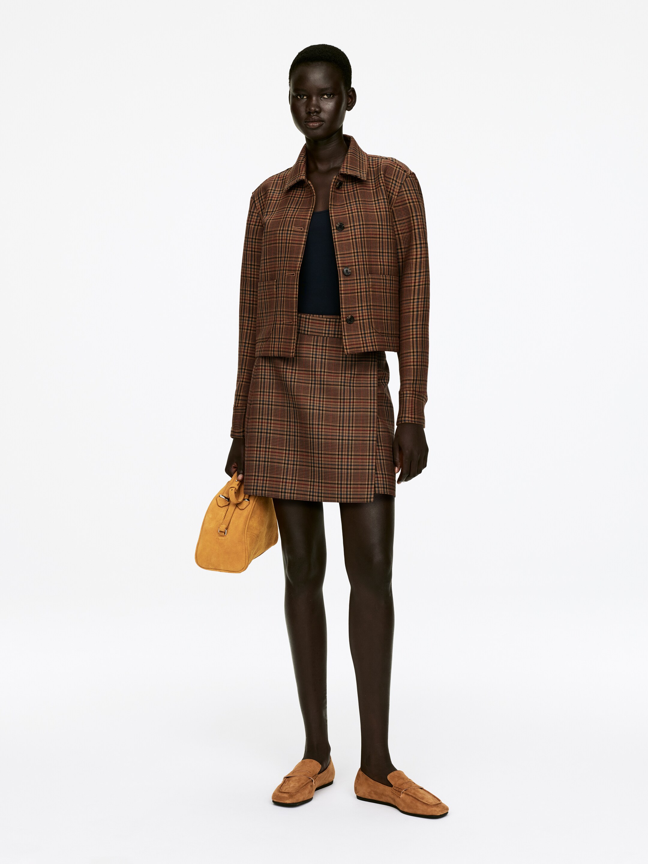 Vis større bilde: Rutete overskjorte - Mørk beige/rutete - DAME | H&M NO 1