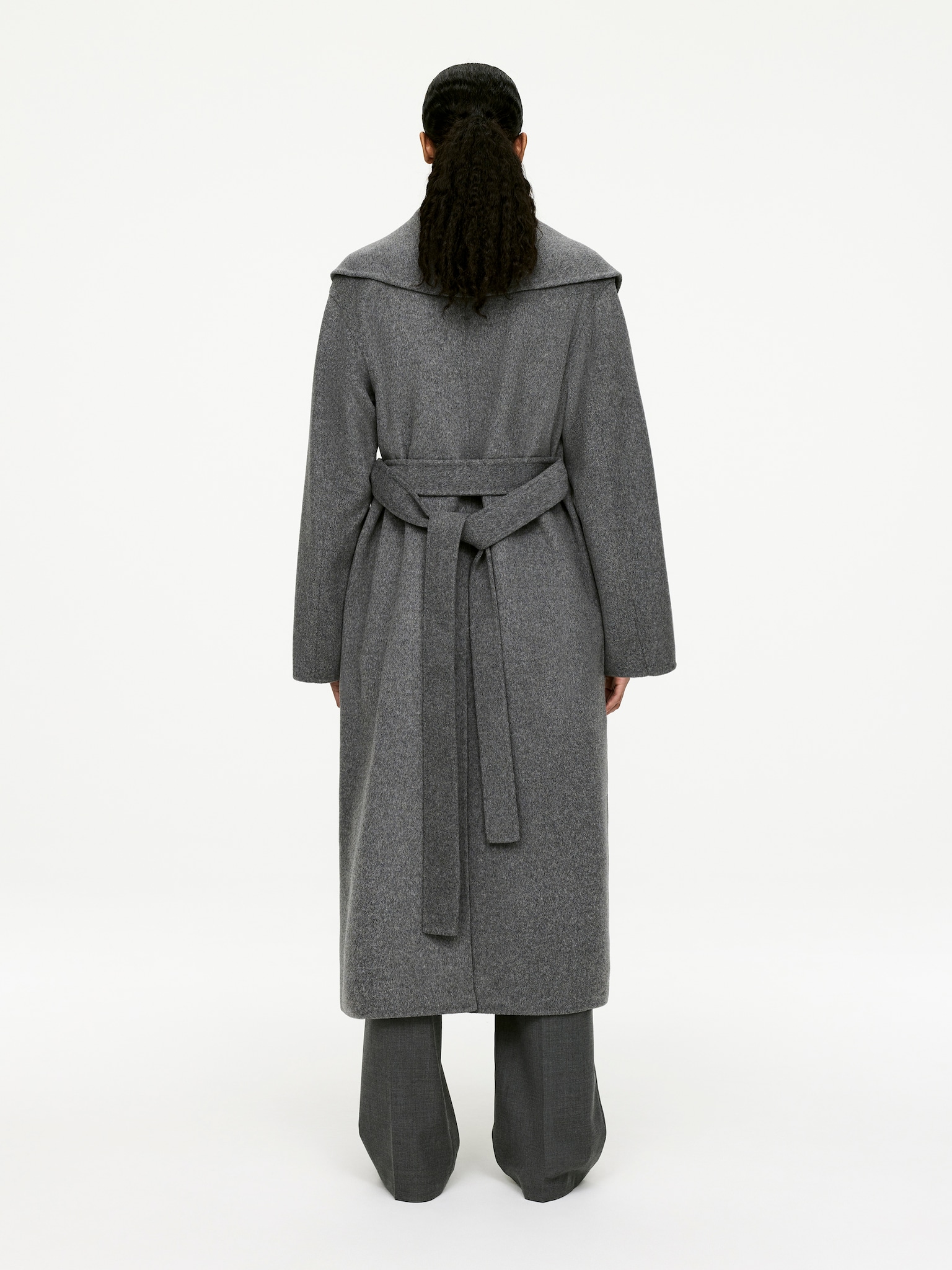 Manteau à col châle - gris - 3