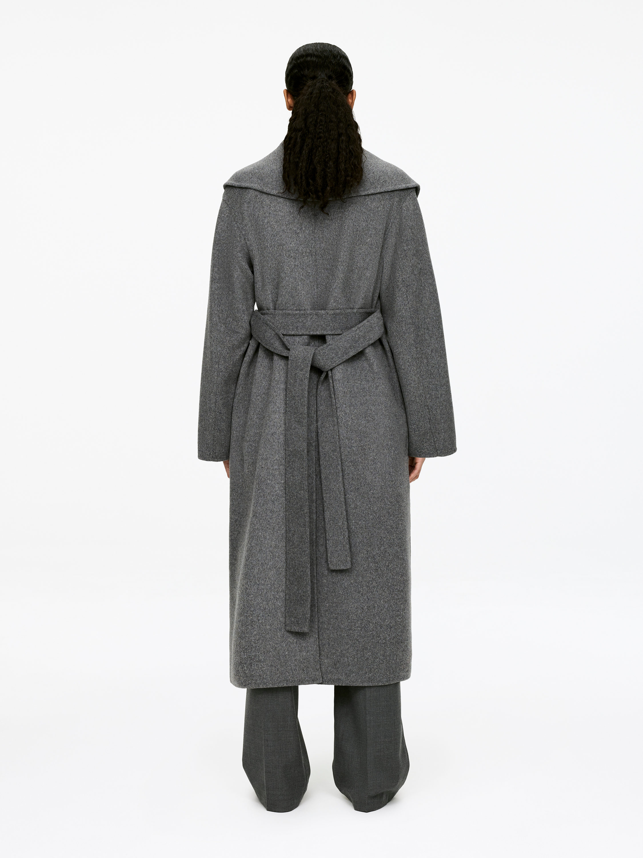 ジャケット・アウター na.e Shawl Collar Wool Coat_Greige Grey Shawl Collar Wool Coat by TEIJA | Rent the Runway
