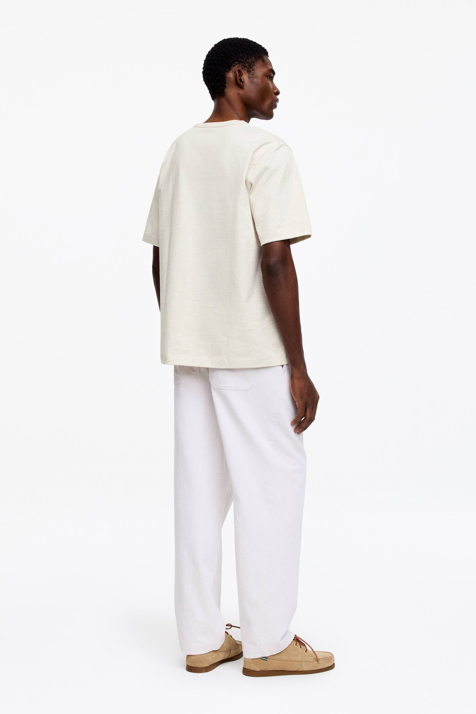 T-shirt oversize da 270 GSM - Beige/Bianco/Blu scuro/Grigio scuro/Verde/Nero/Viola scuro - 4