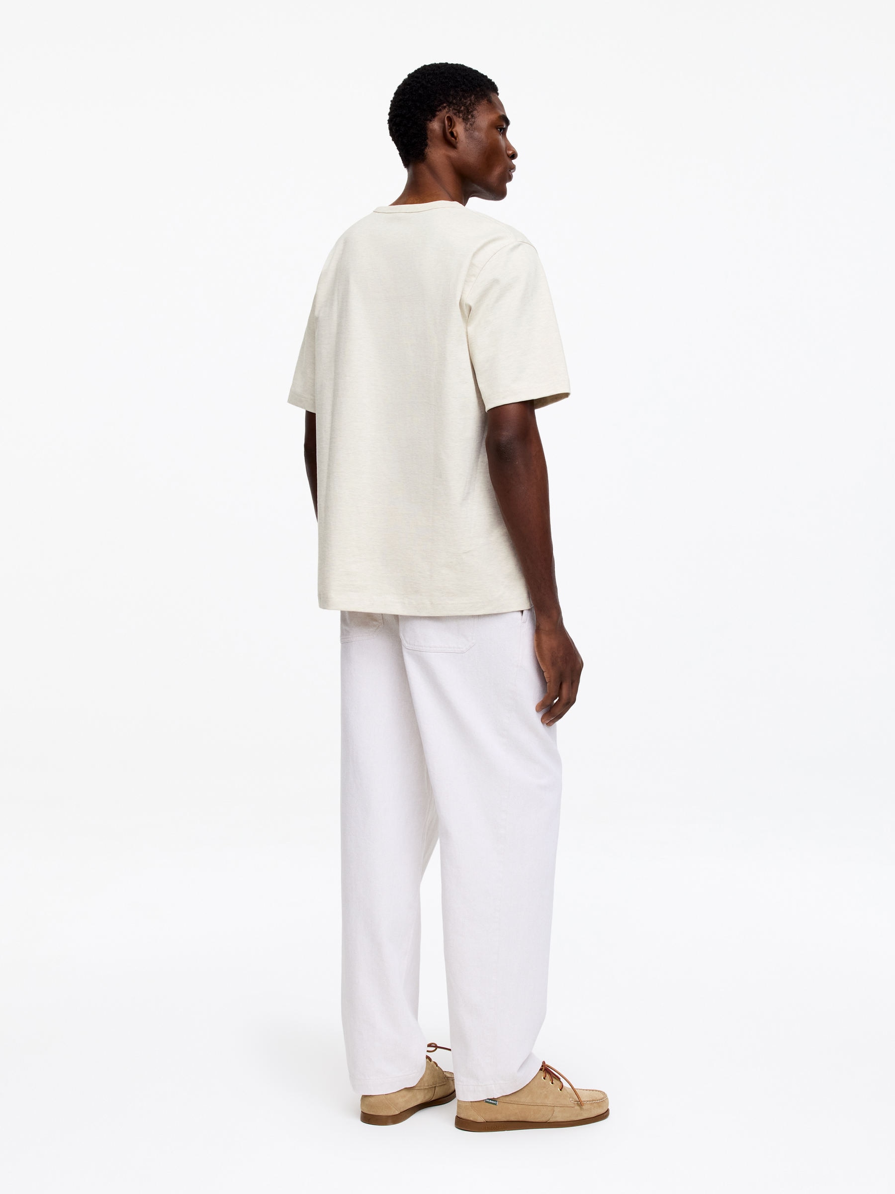 270 GSM Oversized T-Shirt - Oat - Relaxed fit - Men - StillMedia/Lookbook - 11