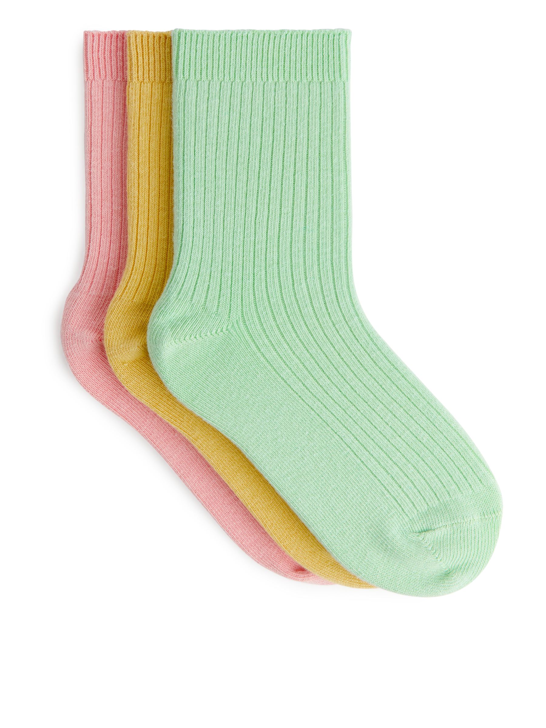 Rippstricksocken, 3 Paare - Rosa/mint/gelb - Regular Fit - Kinder - StillMedia/DescriptiveStillLife - 1