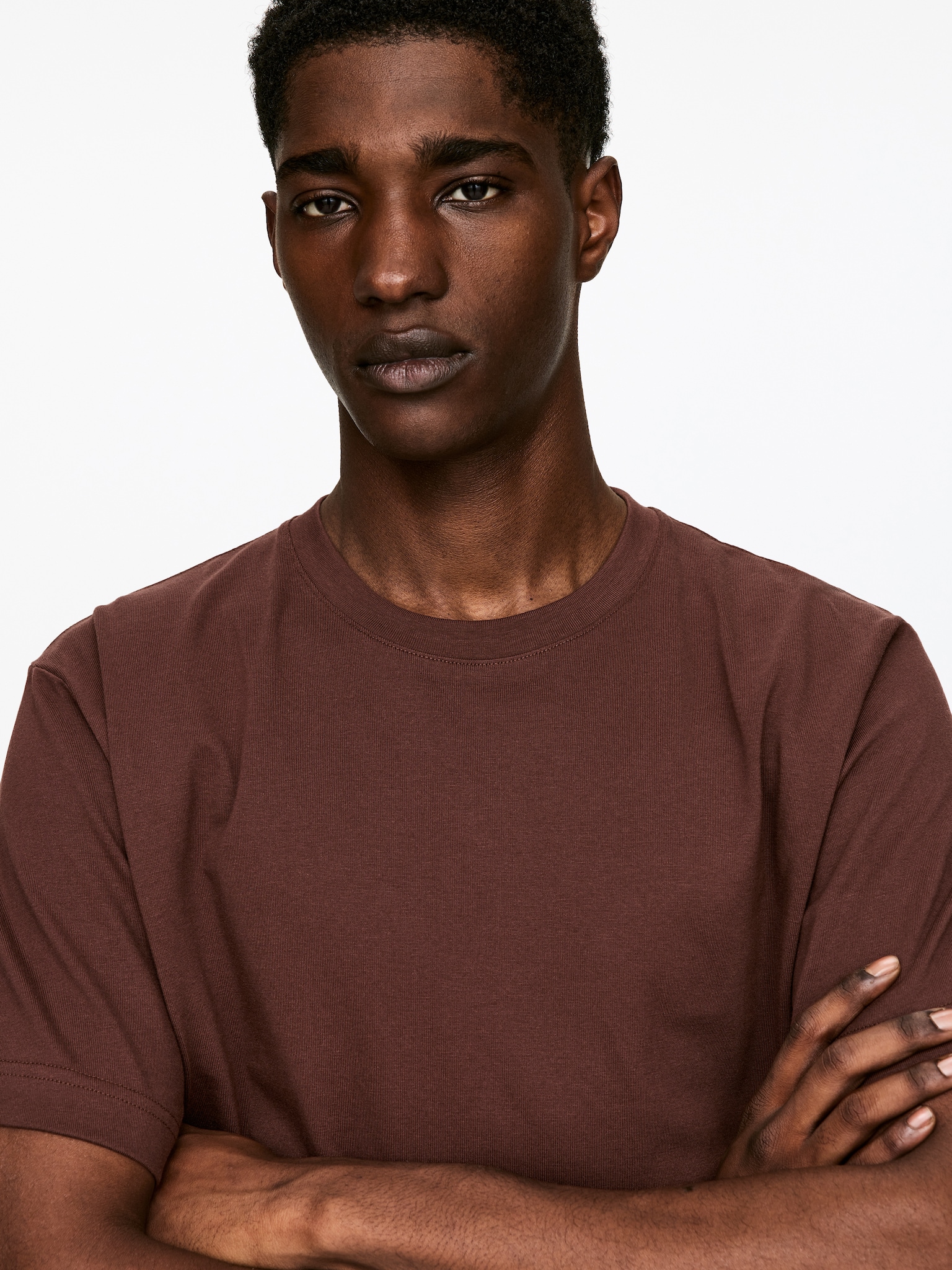 220 GSM Relaxed T-Shirt - Brun/Khakigrön/Svart/Ljusgråmelerad/Mörkblå/Vit/Crèmevit/Mörkbrun/Khakigrön - 4