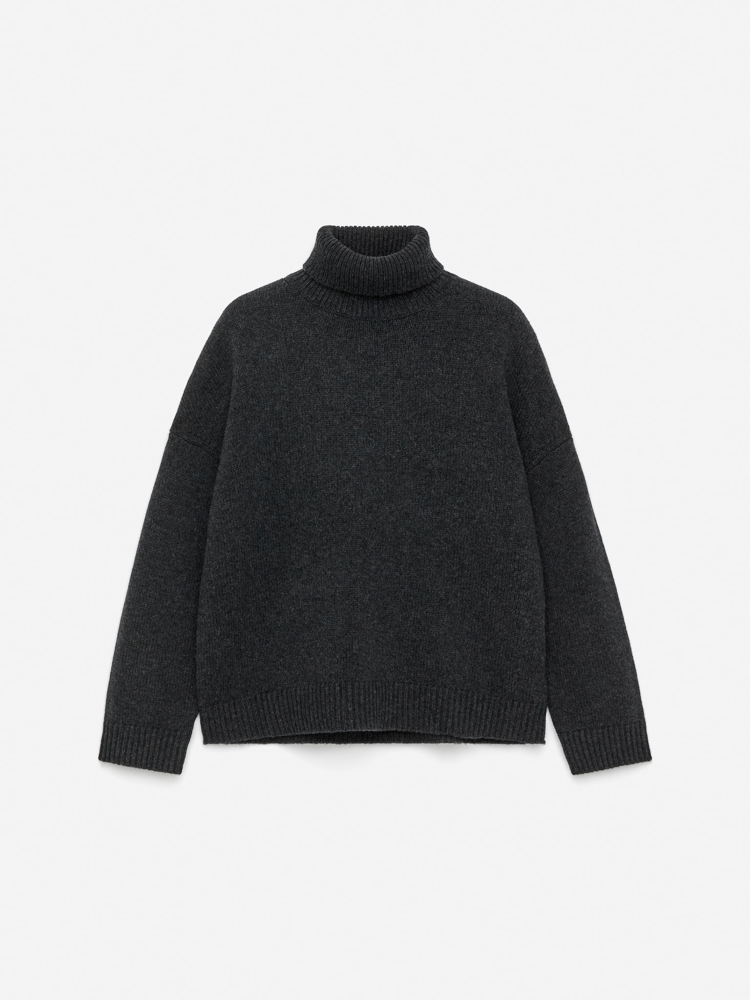 Pull col roulé en laine - gris/Beige - 2