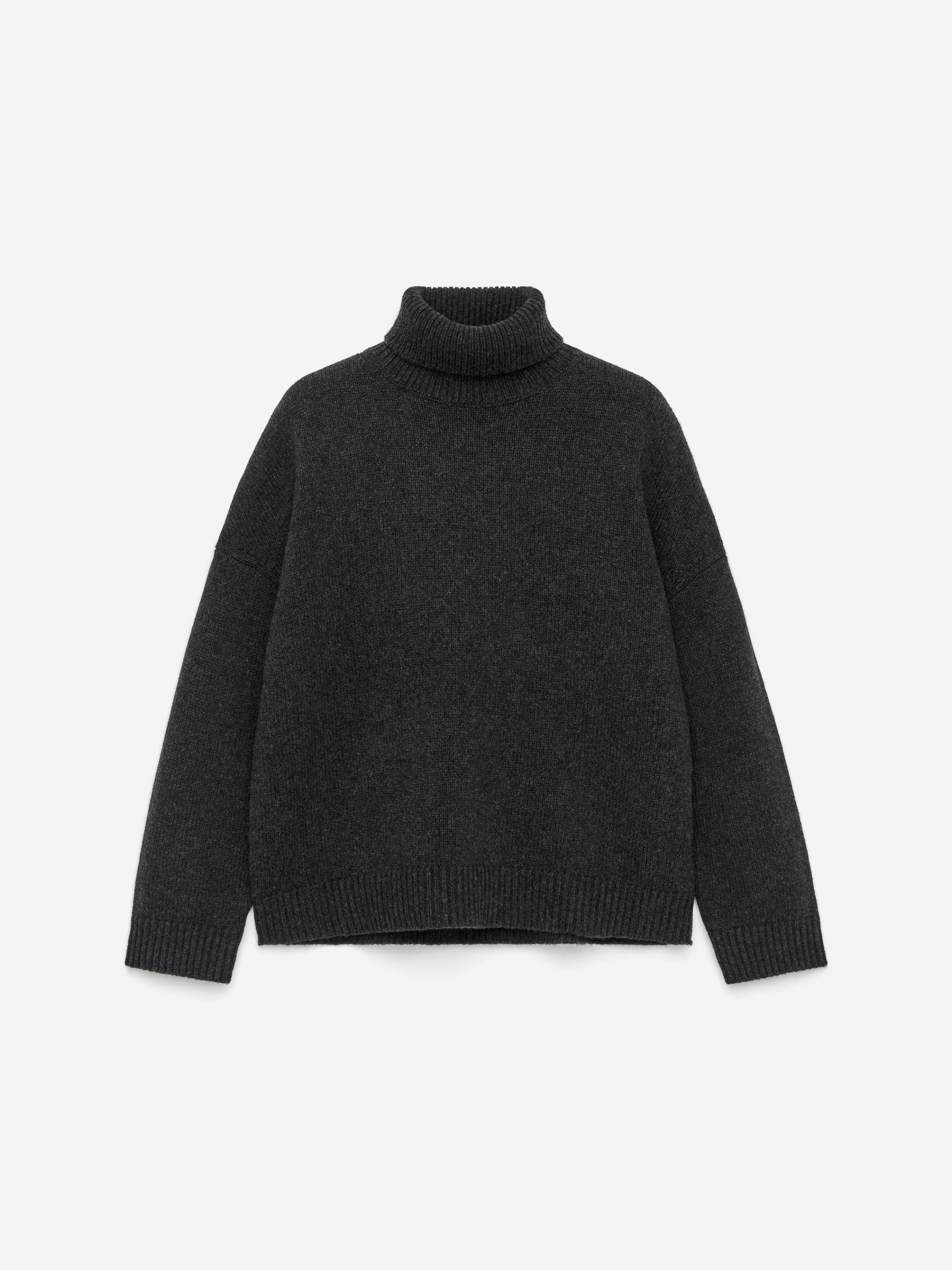 Rollkragenpullover aus Wolle-Grau-16930