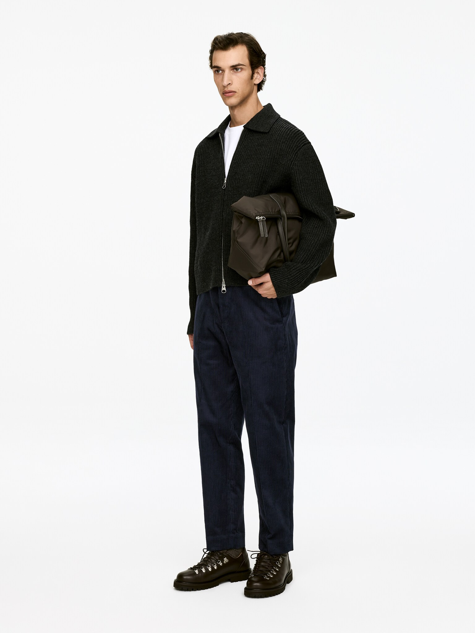 Corduroy Trousers - Dark Blue/Black - 5