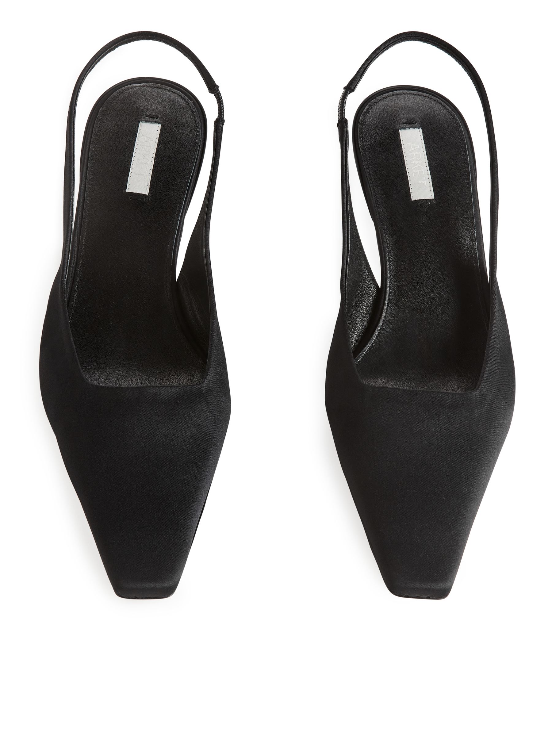 Slingback Satin Pumps - Black - Women - StillMedia/DescriptiveStillLife - 5