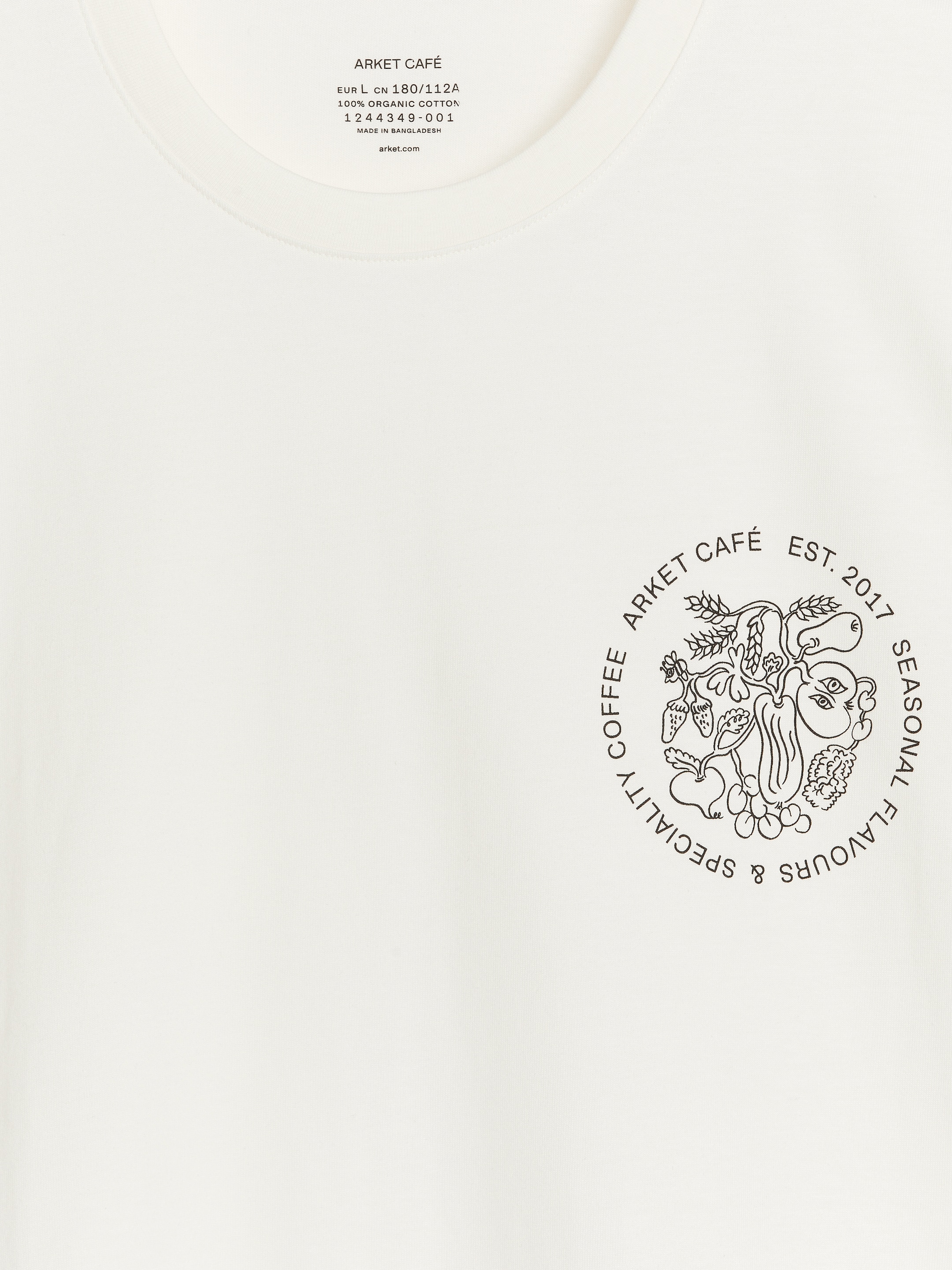 ARKET CAFÉ Printed T-Shirt - Off White/Black - Loose fit - Café - StillMedia/DescriptiveDetail - 1