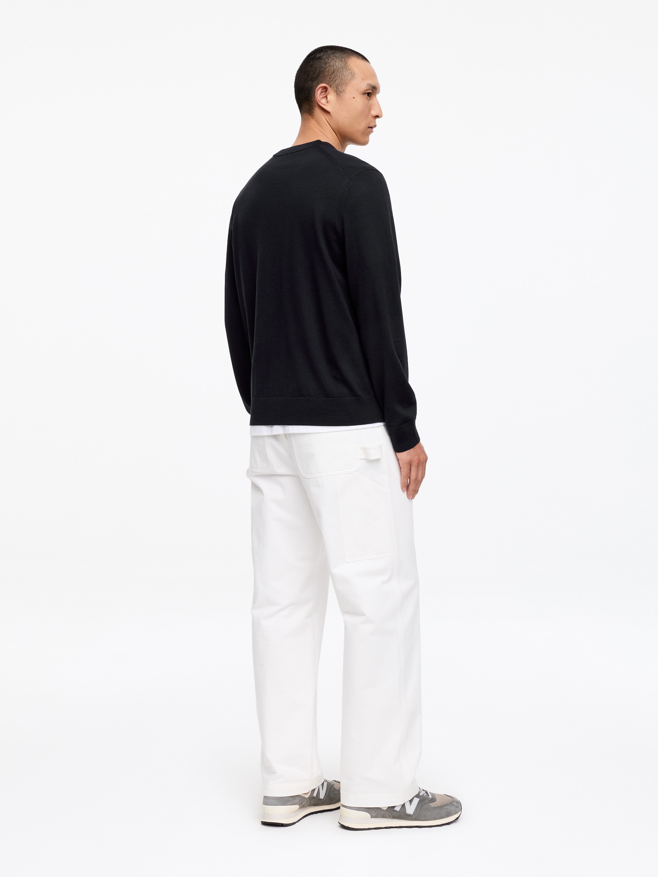 Fine Knit Merino Jumper - Dark Blue - Regular fit - Men - StillMedia/Lookbook - 50