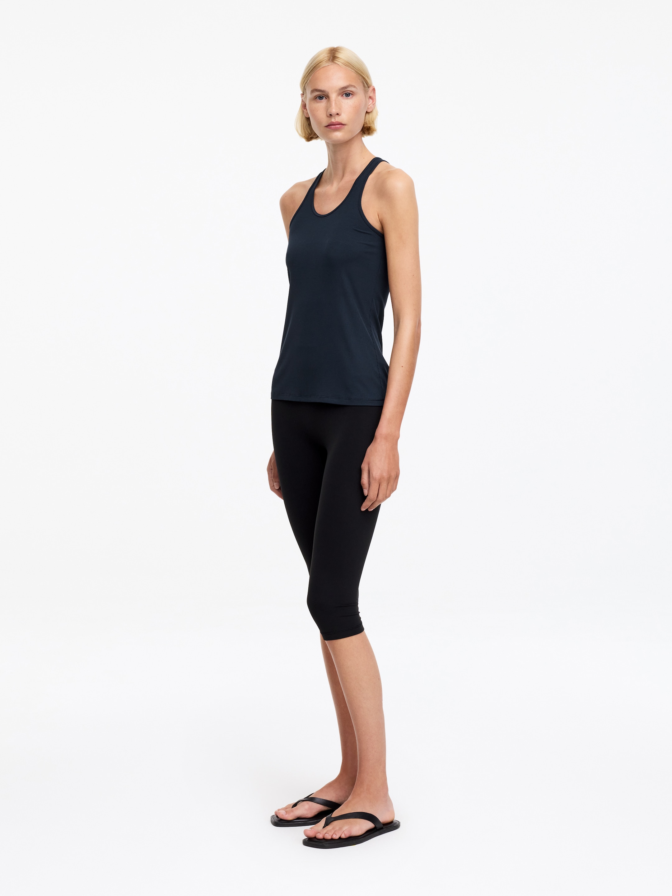 Ribbed Tank Top - Navy - Regular fit - Women - StillMedia/Lookbook - 4