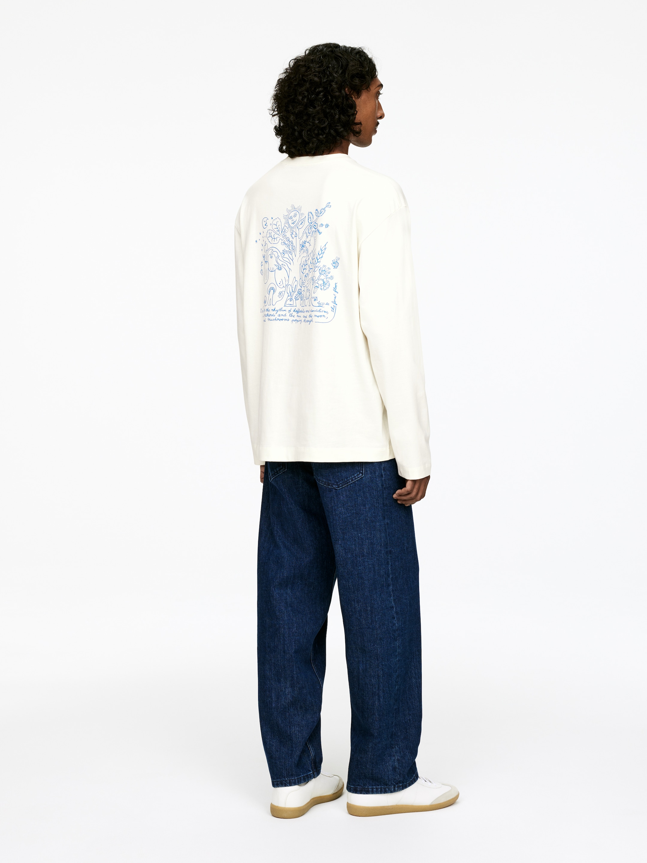 Visualizza immagine più grande: T-shirt a maniche lunghe ARKET CAFÉ - Bianco sporco/Blu - UOMO | H&M IT 3