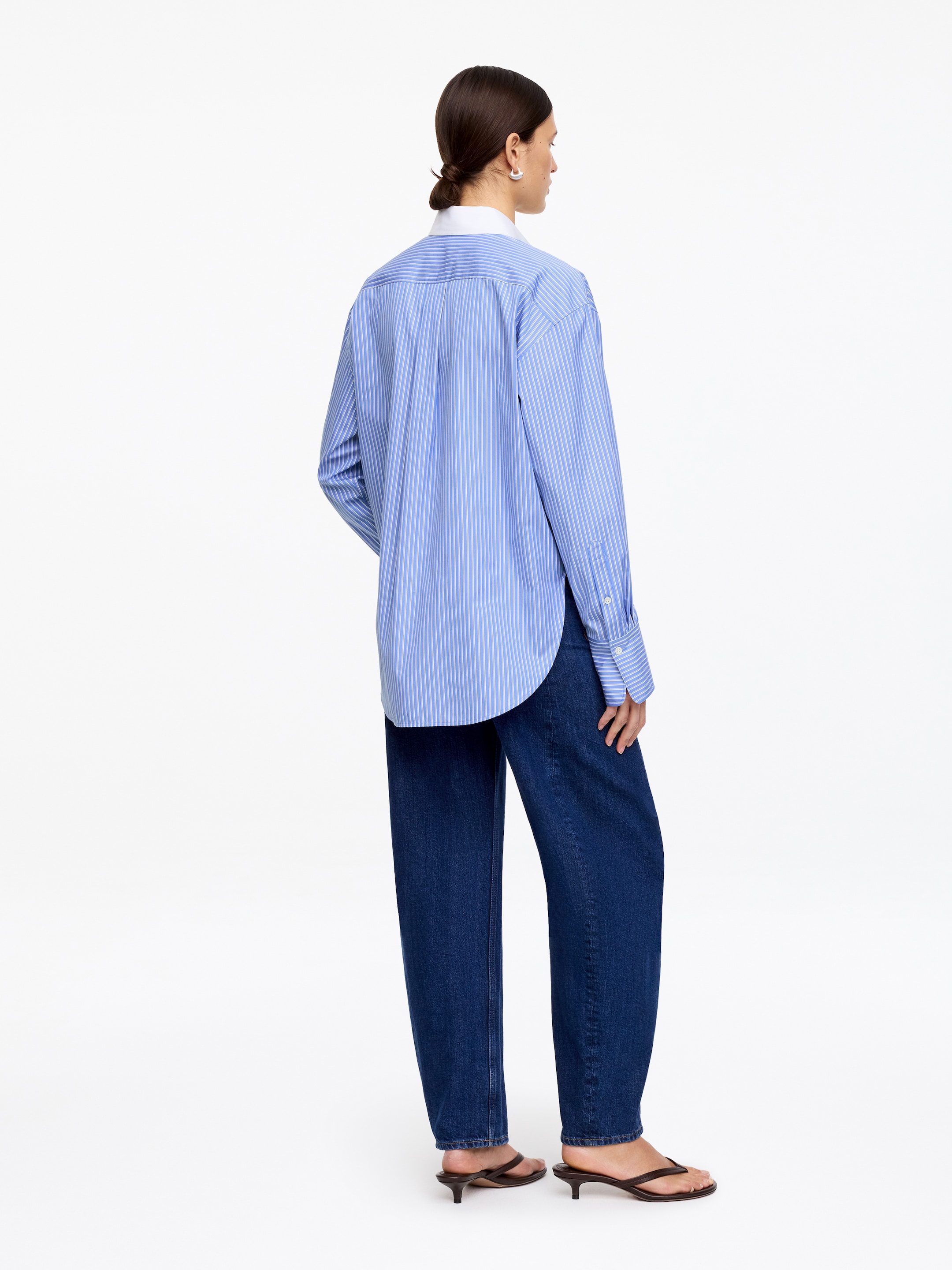 Relaxed-Fit Poplin Shirt - Blue/White - Relaxed fit - Women - StillMedia/Lookbook - 7