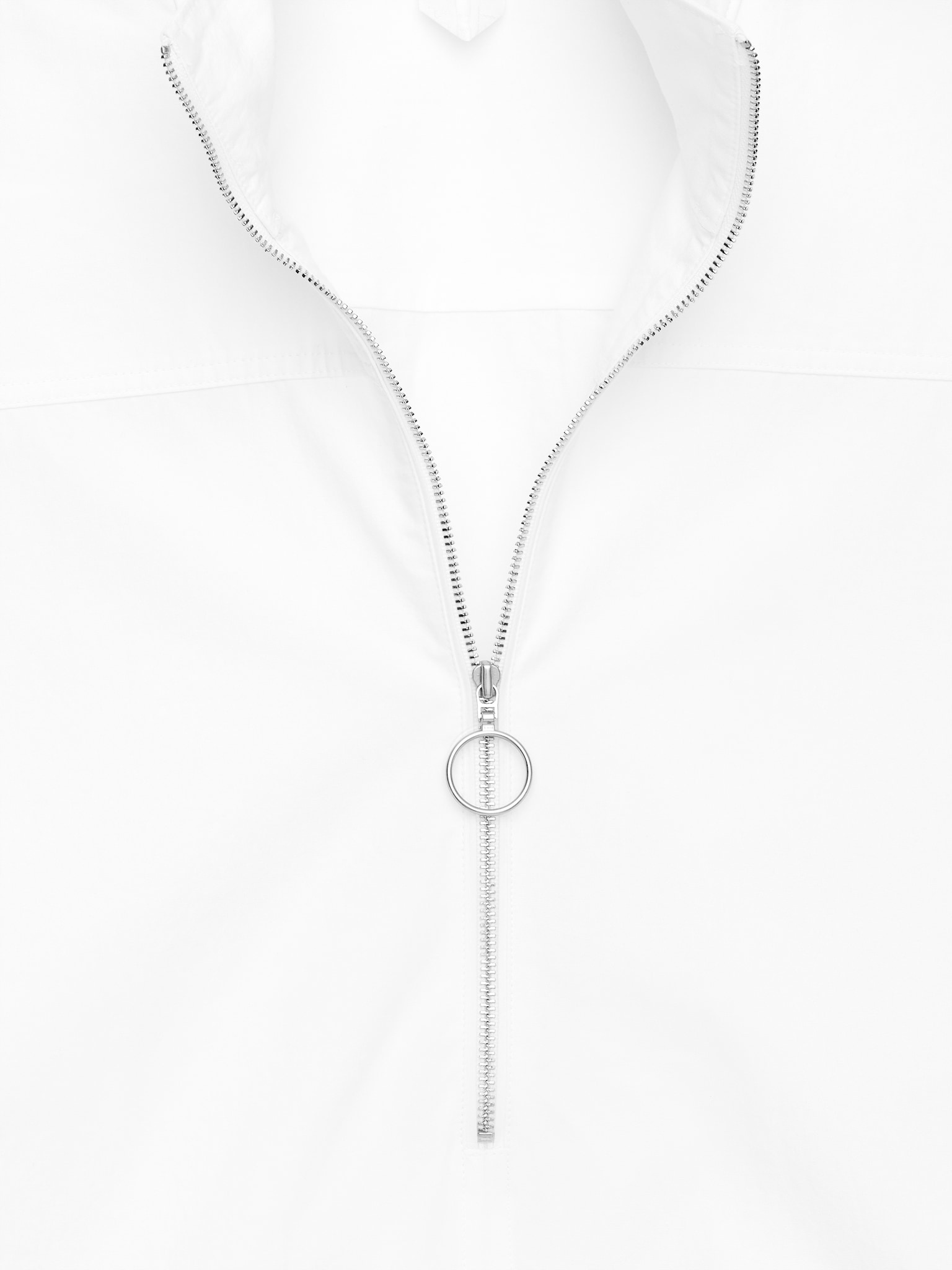 Shirt mit kurzem Reißverschluss - Weiß - 3