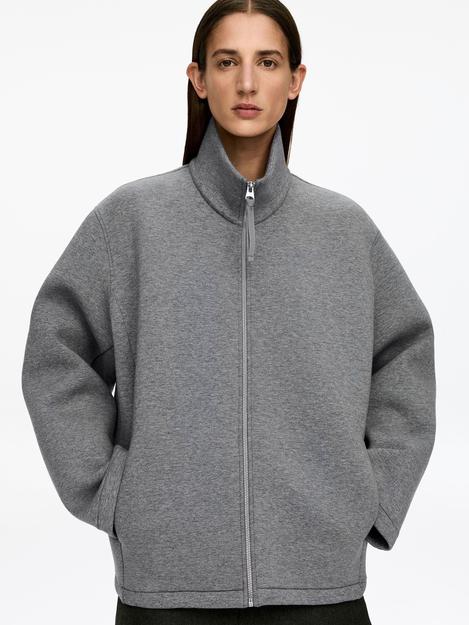 Veste en scuba - Gris chiné - Regular fit - Femme - StillMedia/Lookbook - 4