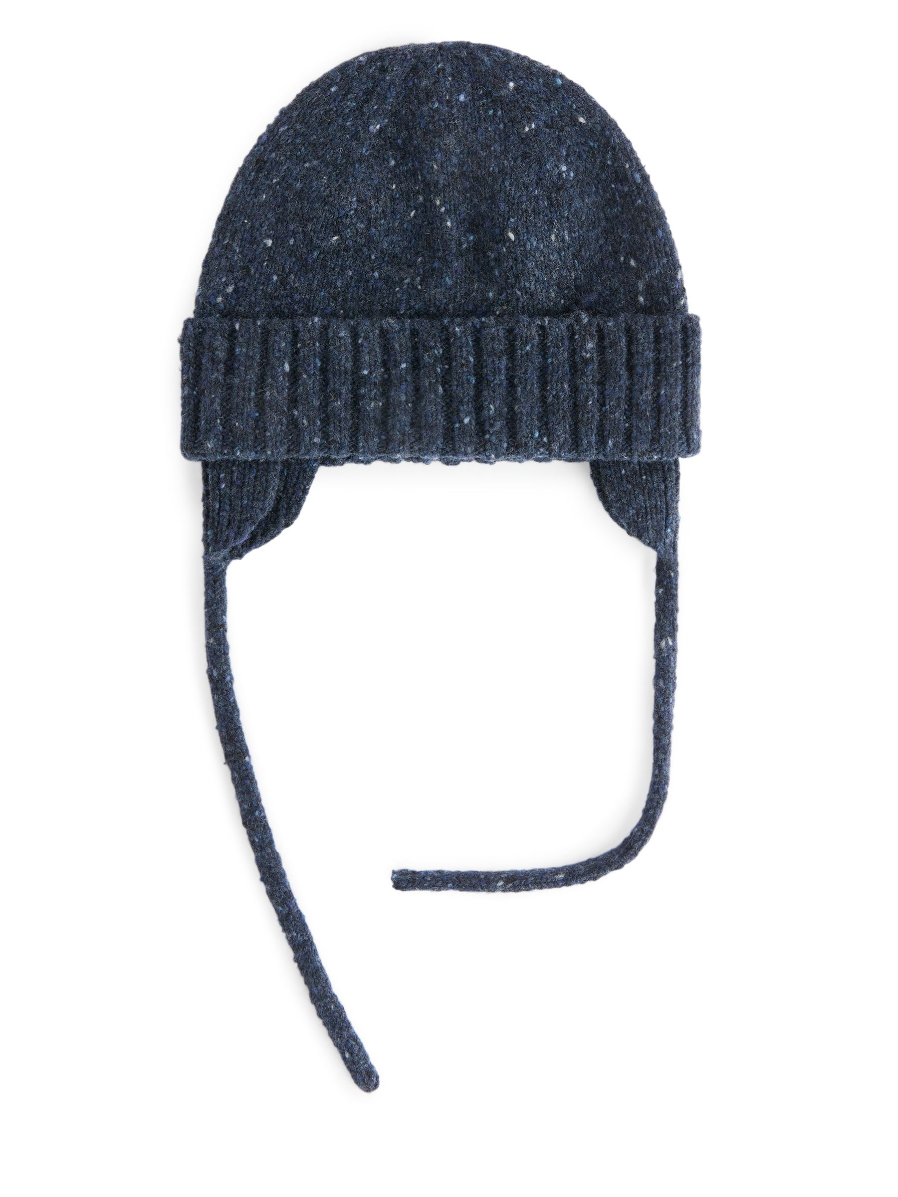 Beanie aus Noppenwollmischung mit Ohrenklappen - Dunkelblau - Kinder - StillMedia/DescriptiveStillLife - 1