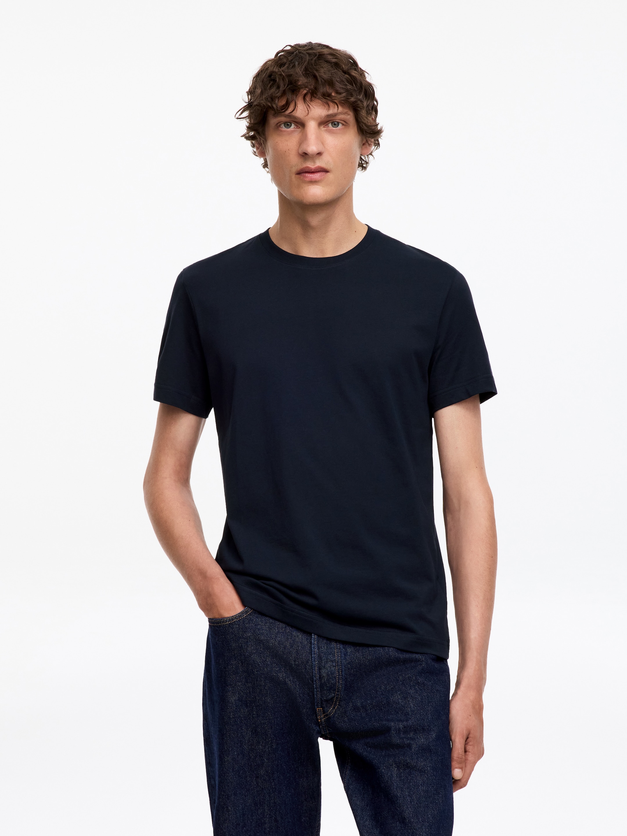 Camiseta regular fit de 170 GSM-Blue-145