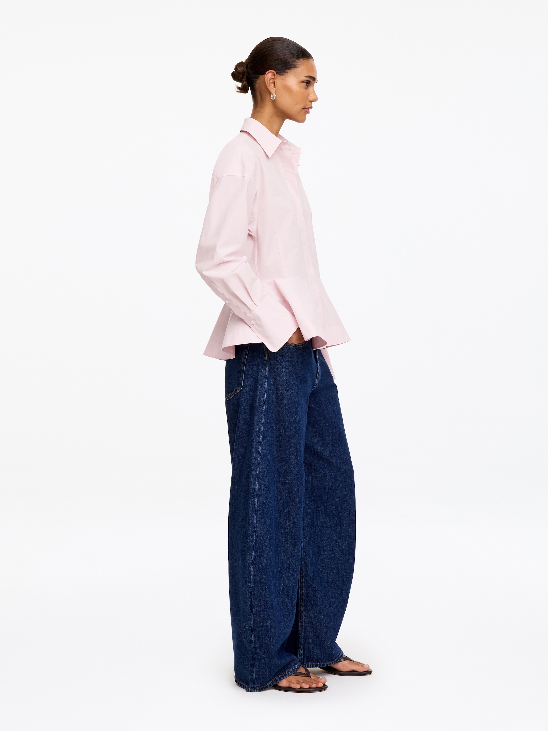 Cotton Peplum Shirt - Pink - Slim fit - women - StillMedia/Lookbook - 3