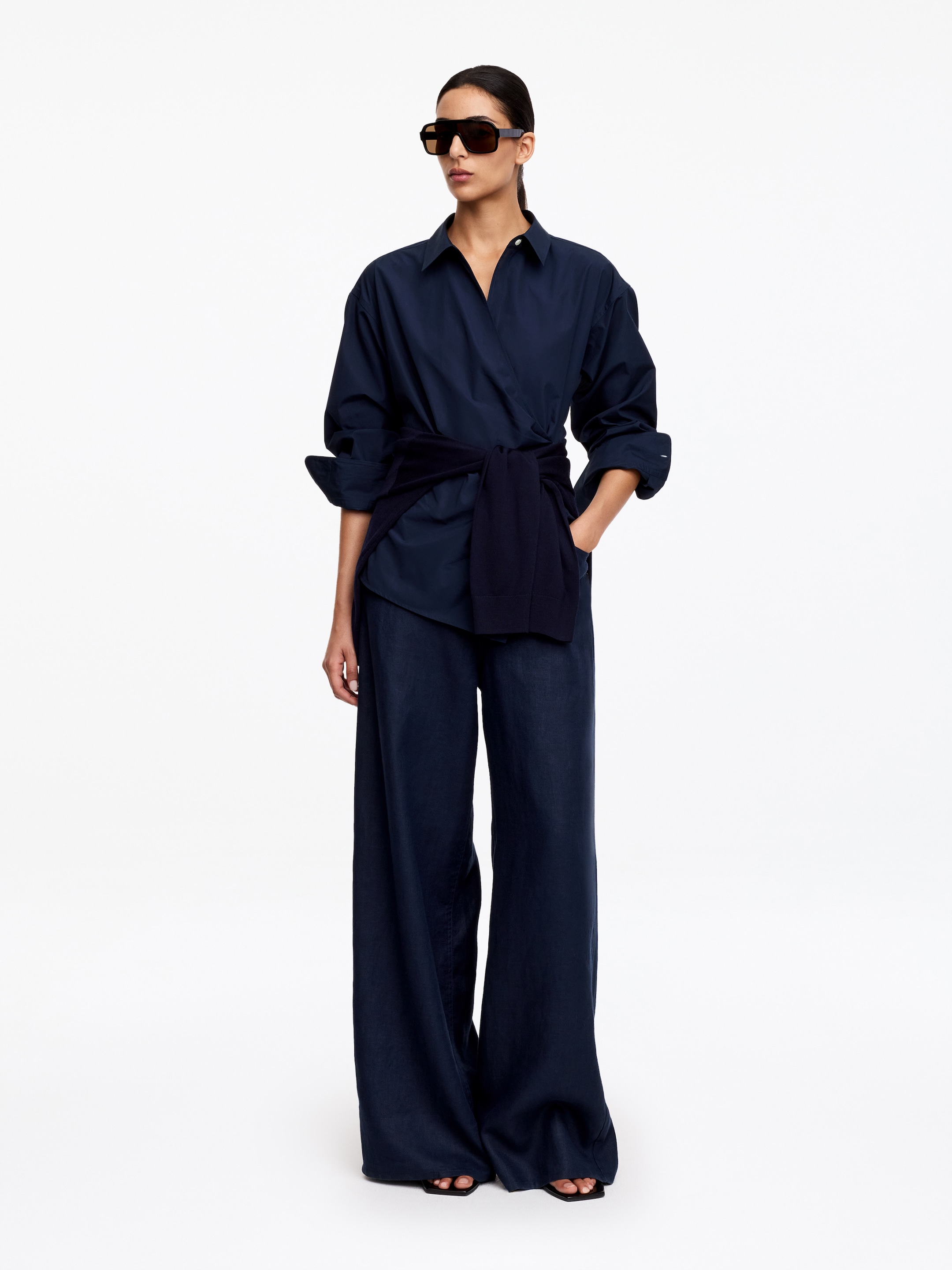 Wrap Shirt - Dark Blue - Slim fit - Women - StillMedia/Lookbook - 9