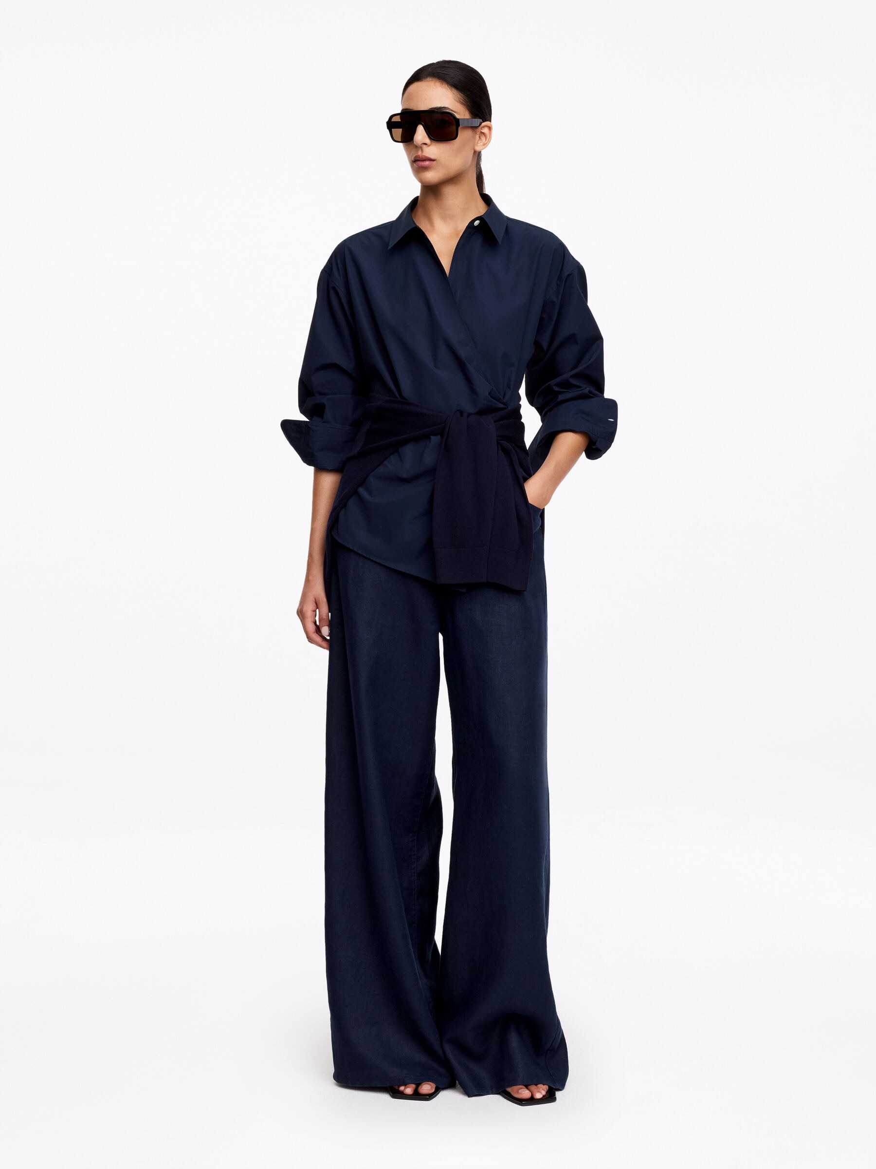 Wrap Shirt - Dark Blue - Slim fit - Women - StillMedia/Lookbook - 9