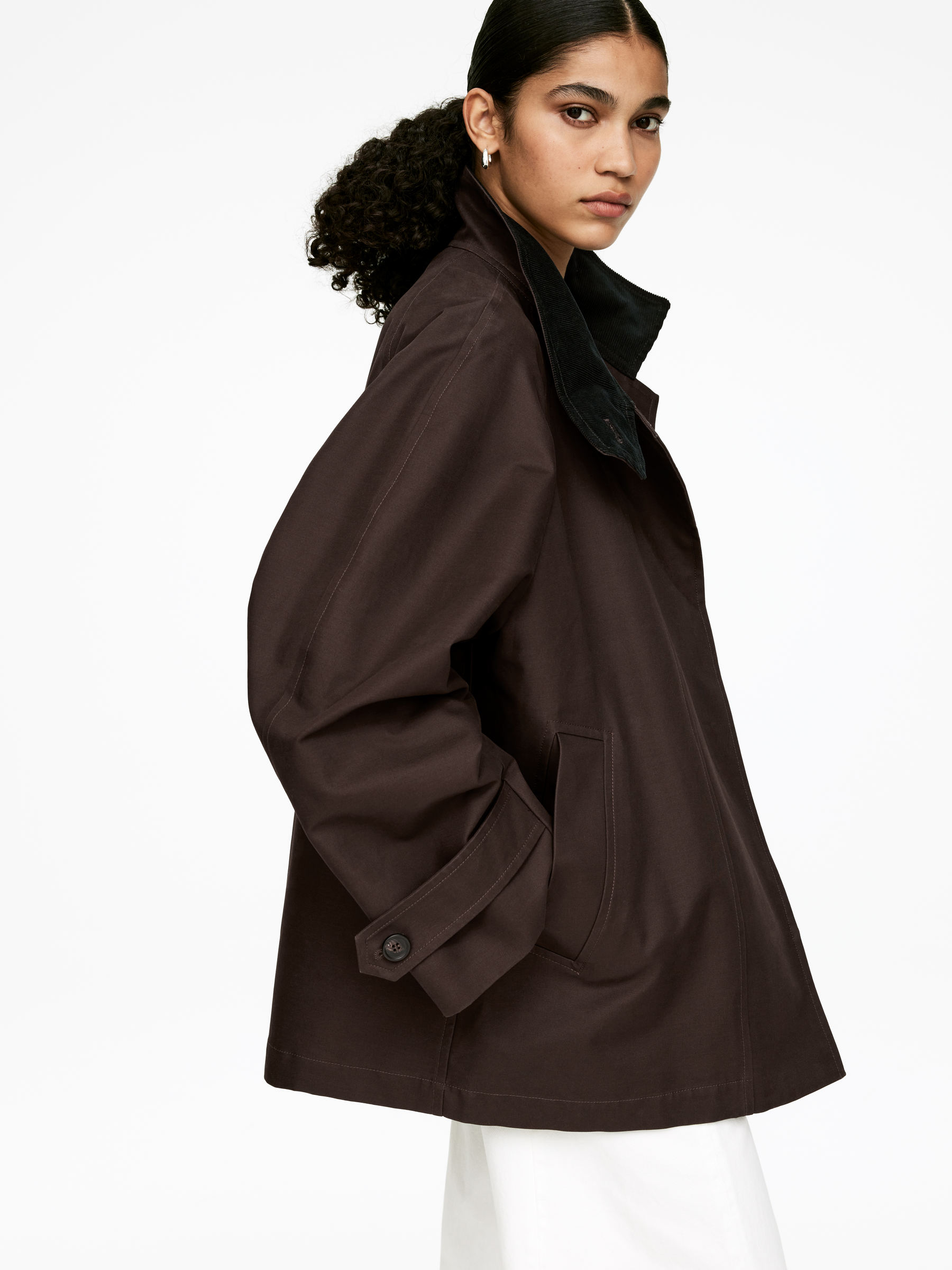 Cotton Jacket - Dark Brown - Loose fit - Women - StillMedia/Lookbook - 8