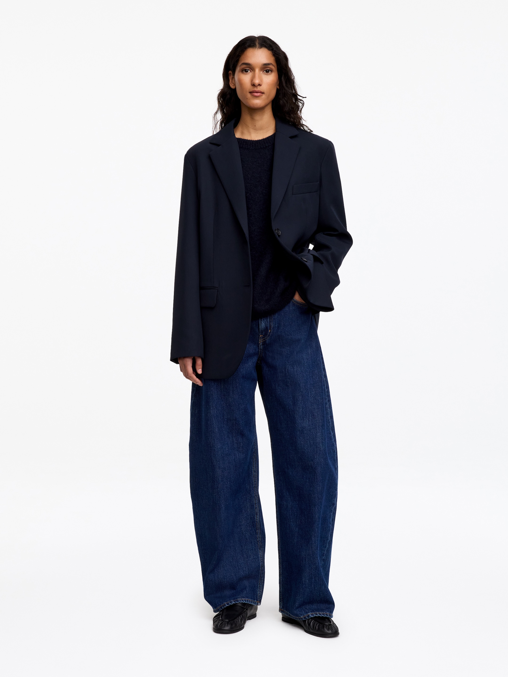 Jersey de mezcla de lana y alpaca - Azul oscuro - Oversized - women - StillMedia/Lookbook - 3