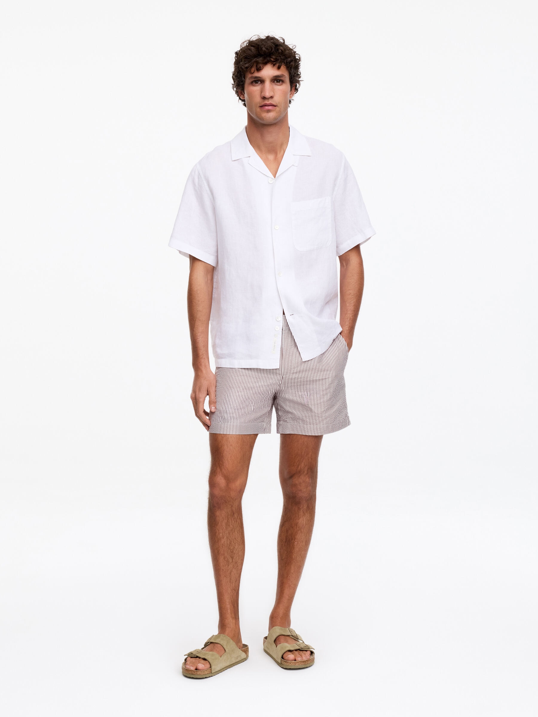 Seersucker Swim Shorts-#4B3944-18901