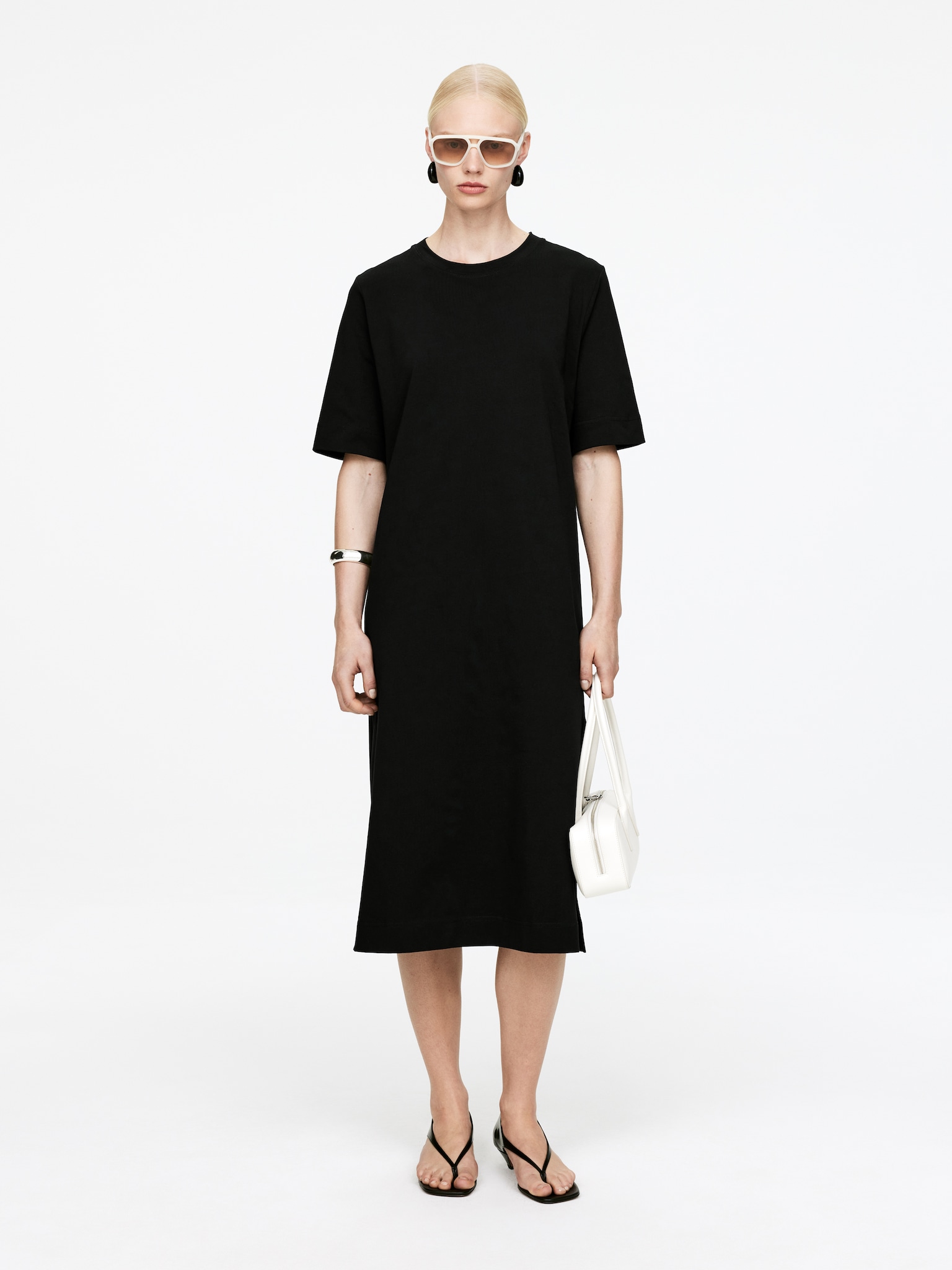 T-Shirt Dress - Black/Dark Blue/Off White