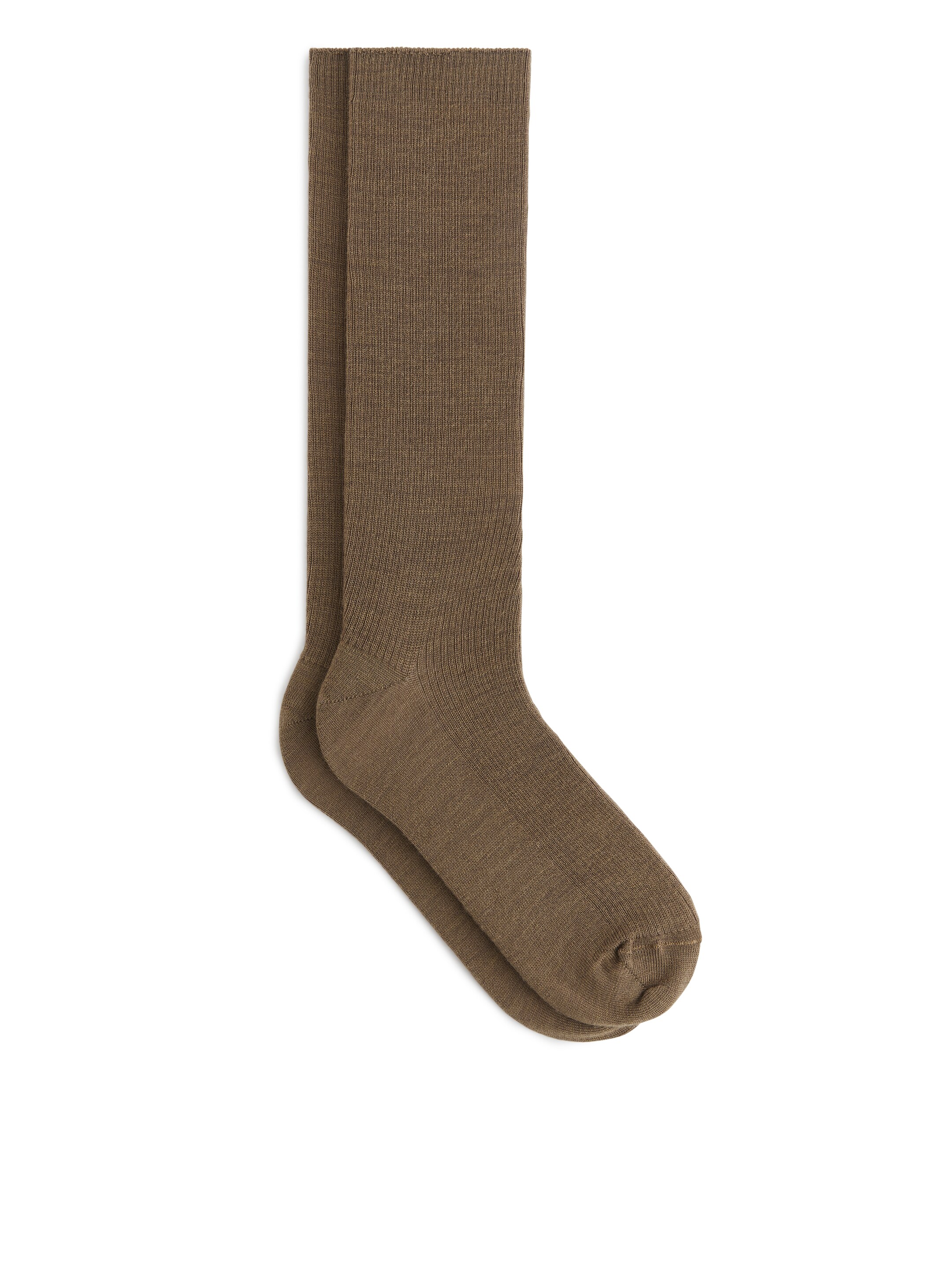 Ribbade strumpor i ull - Brun - Women - StillMedia/DescriptiveStillLife - 1